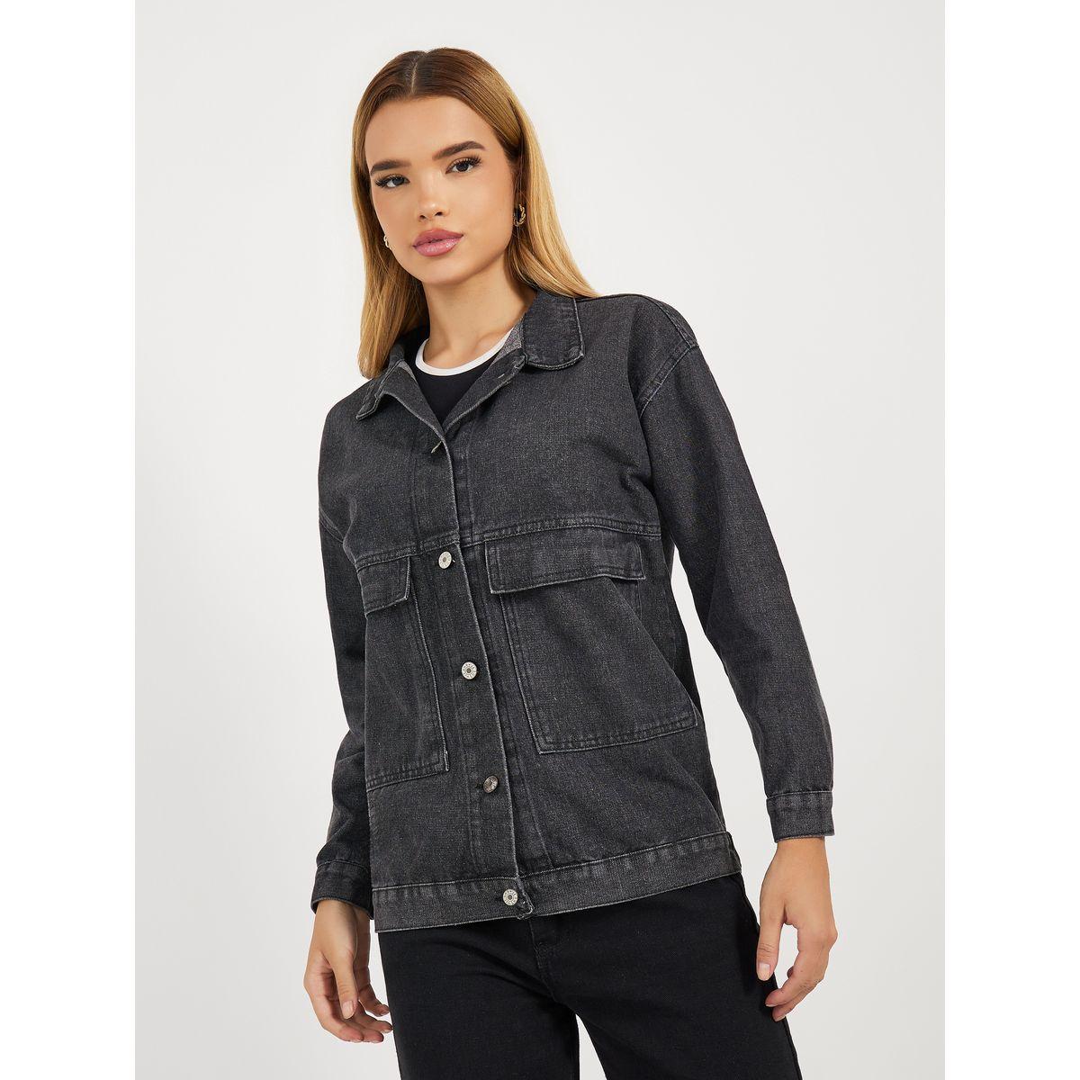 بلوزة دنيم بقصة مريحة وجيوب بغطاء-women-clothing-shirtsandblouses-shirts-image-3