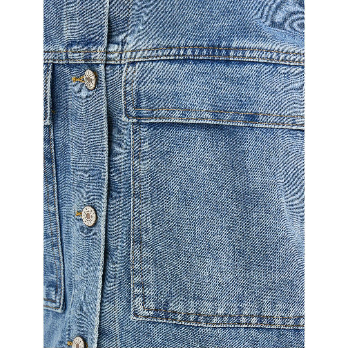 Styli Relaxed Fit Denim Shirt with Flap Pocket-women-clothing-shirtsandblouses-shirts-image-4