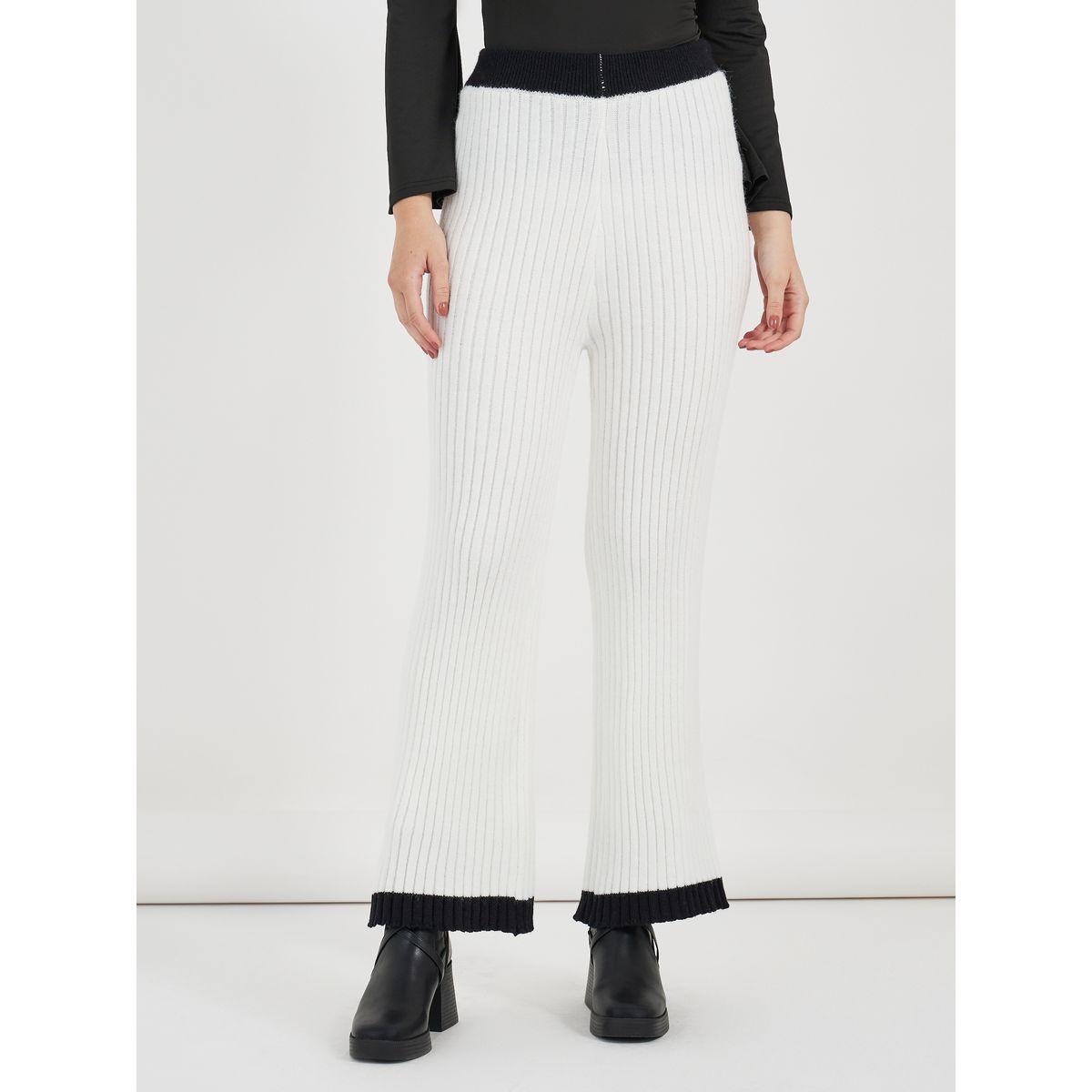 بنطال بتفاصيل مضلعة وخصر بتداخلات مُتباينة-women-clothing-bottoms-trousers-image-2