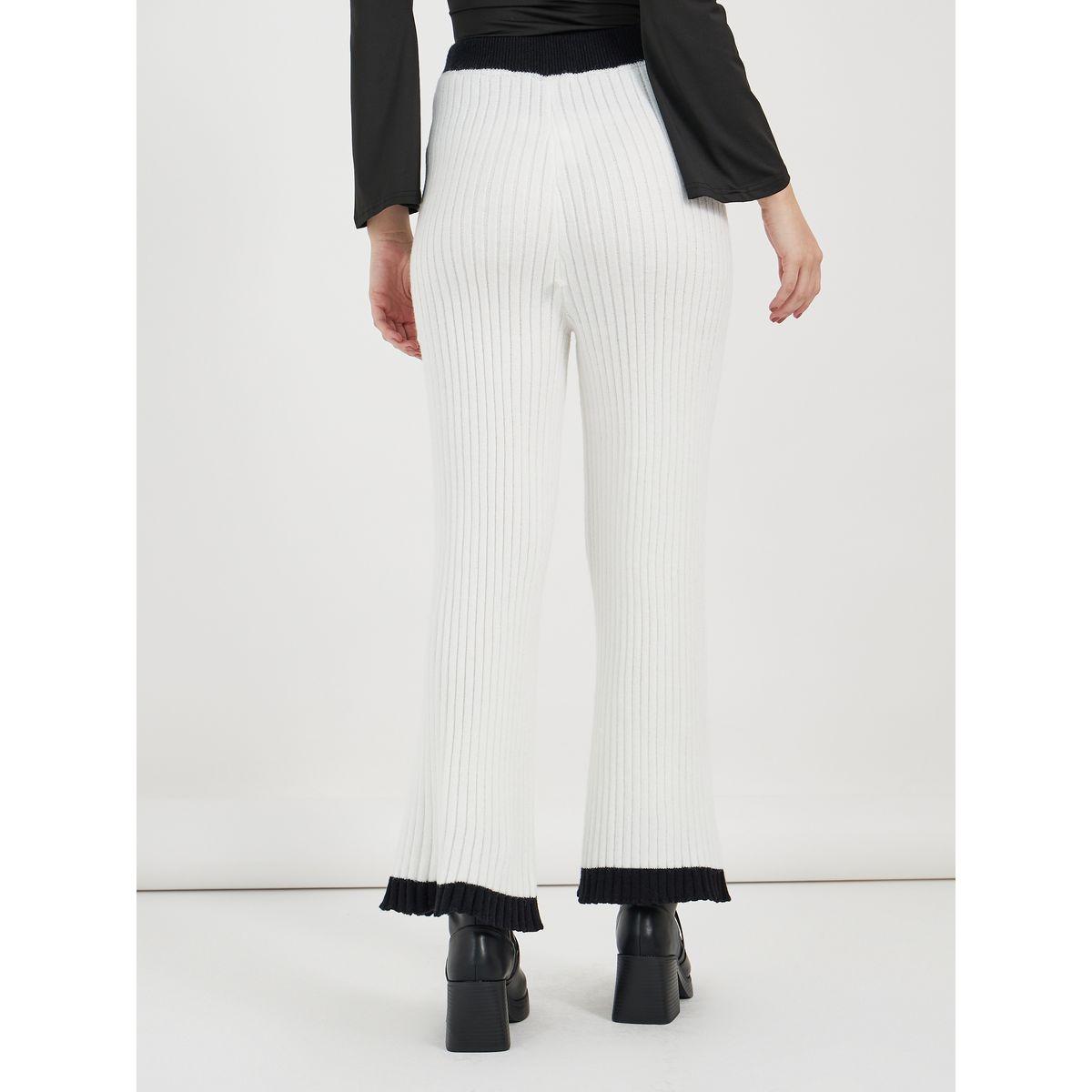 بنطال بتفاصيل مضلعة وخصر بتداخلات مُتباينة-women-clothing-bottoms-trousers-image-4