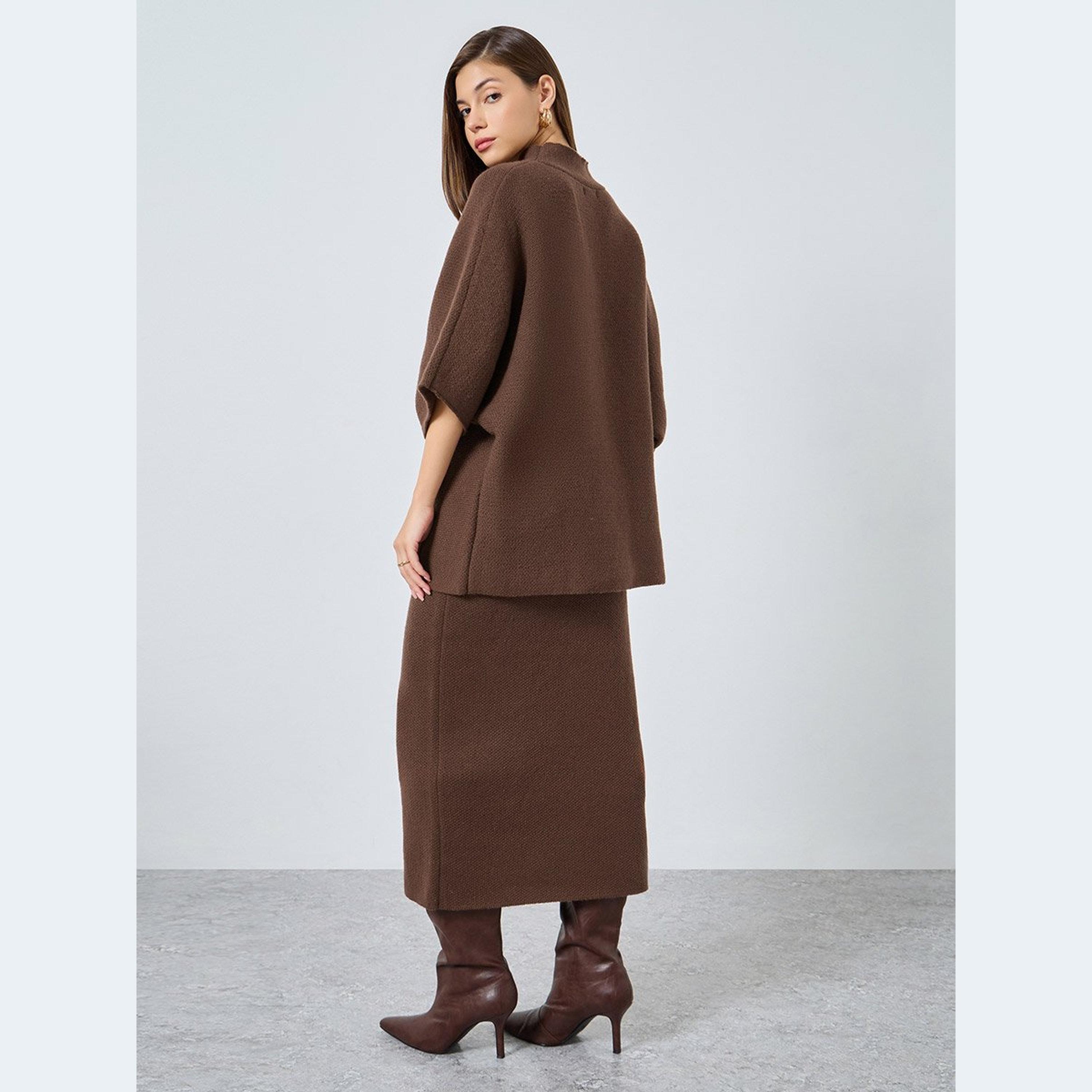 Styli Oversized Knit Sweater and Midi Skirt Co-Ords-women-clothing-coordsets-image-4
