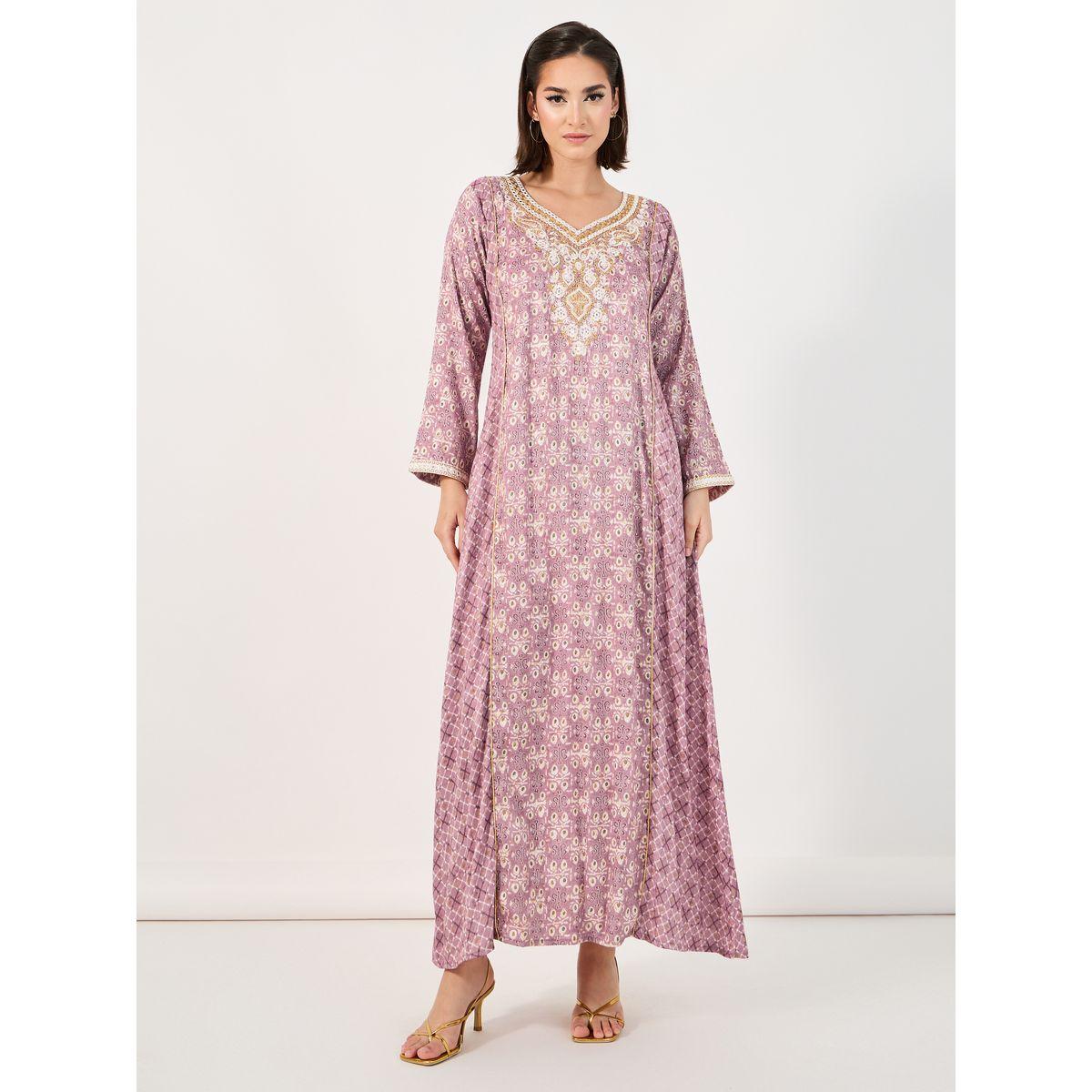 جلابية مطرزة على شكل حرف A بالكامل-women-arabicclothing-jalabiyas-image-1