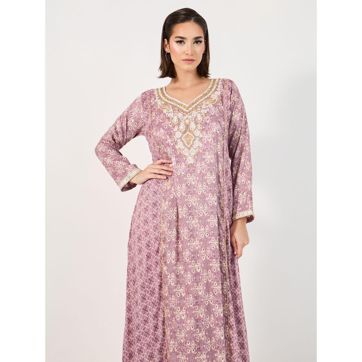 جلابية مطرزة على شكل حرف A بالكامل-women-arabicclothing-jalabiyas-image-2