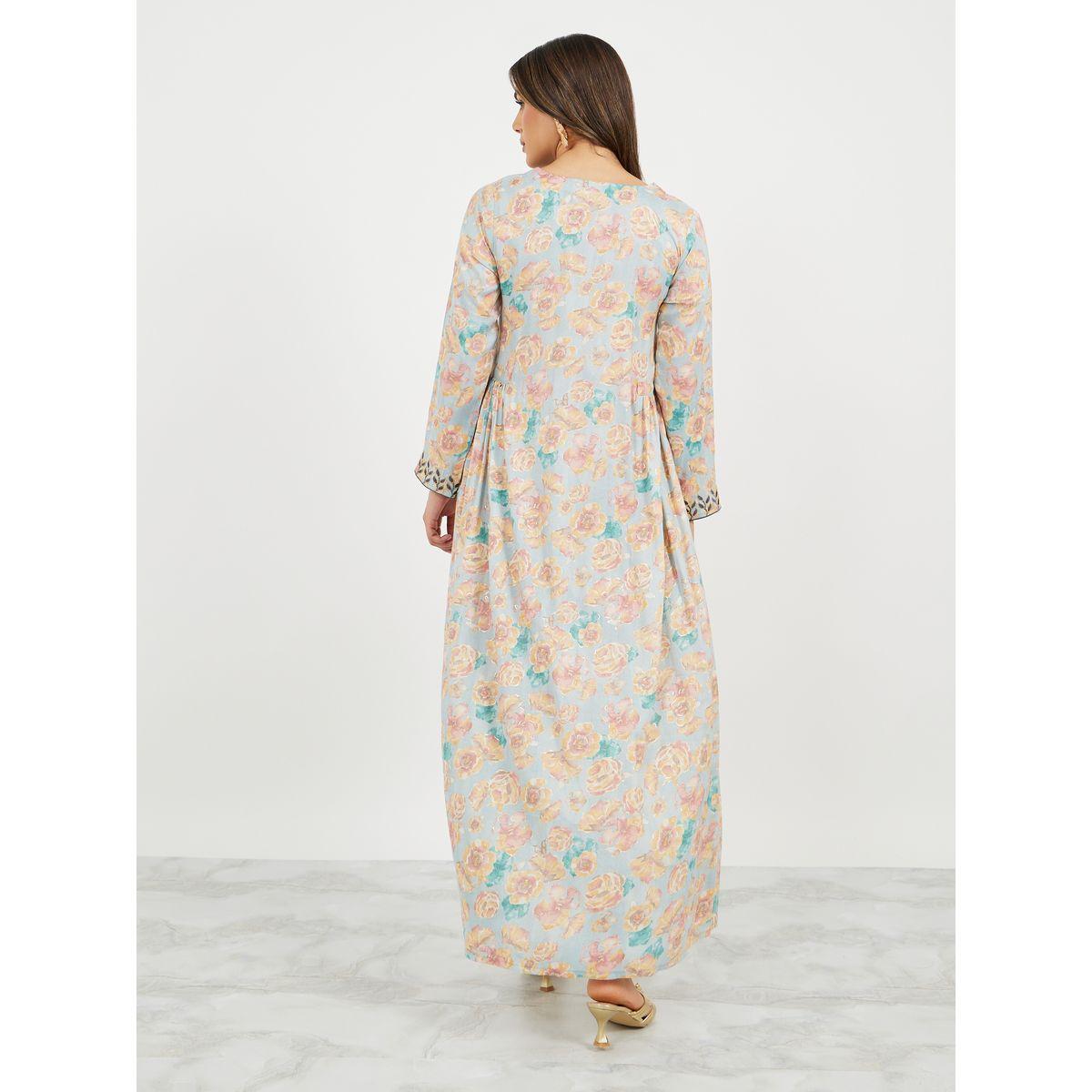 جلابية مطُرّزة وتفاصيل جانبية مُجمعة-women-arabicclothing-jalabiyas-image-6