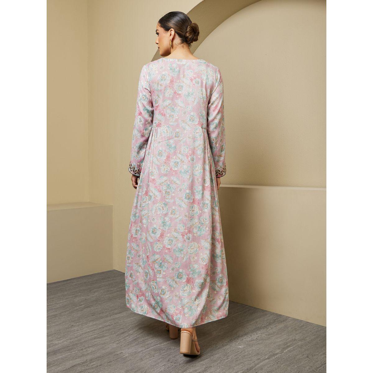 جلابية مُطرّزة بتفاصيل جانبية مُجمعة-women-arabicclothing-jalabiyas-image-6