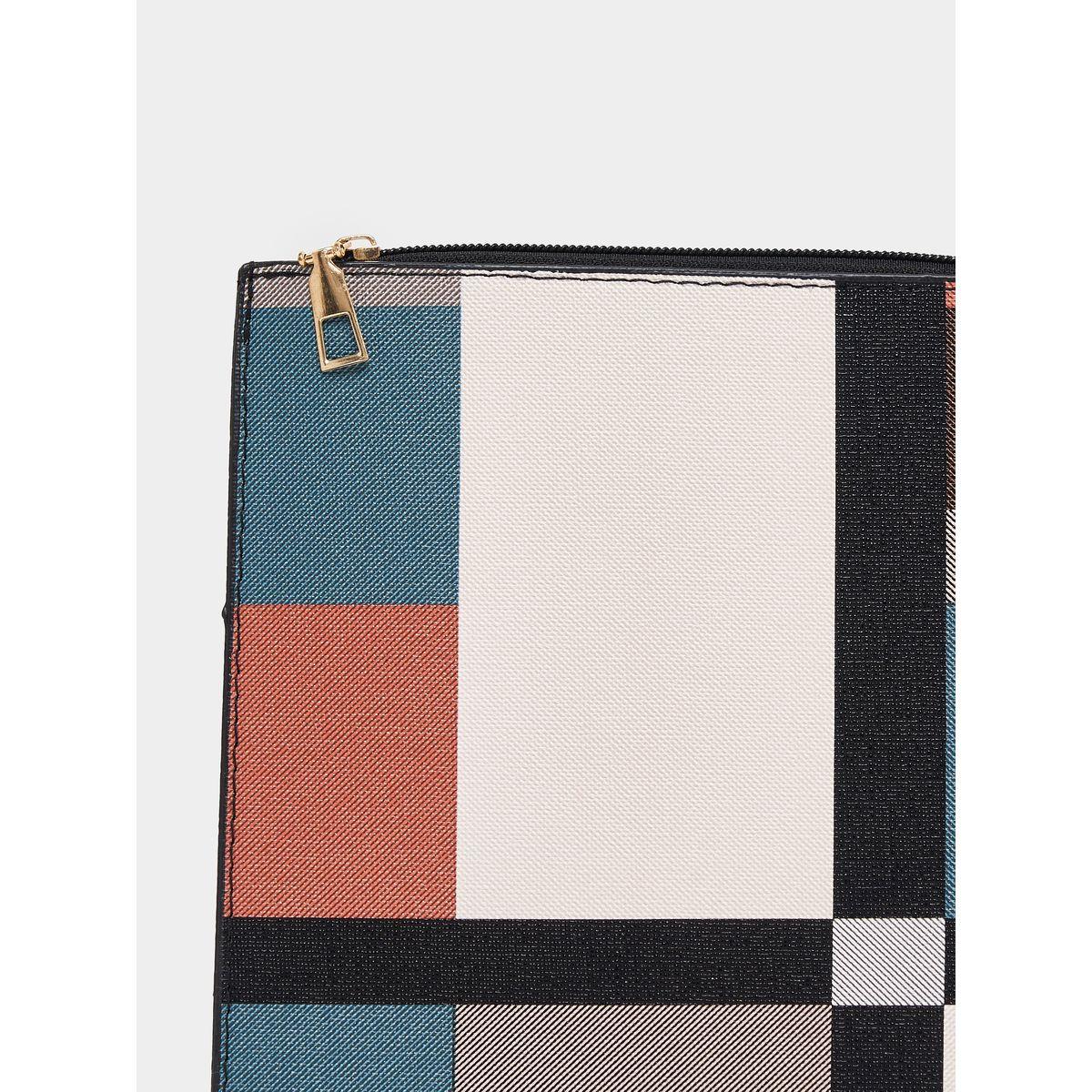 Styli Multi Striped Clutch with Zip Closure-women-bagsandwallets-handbags-image-5