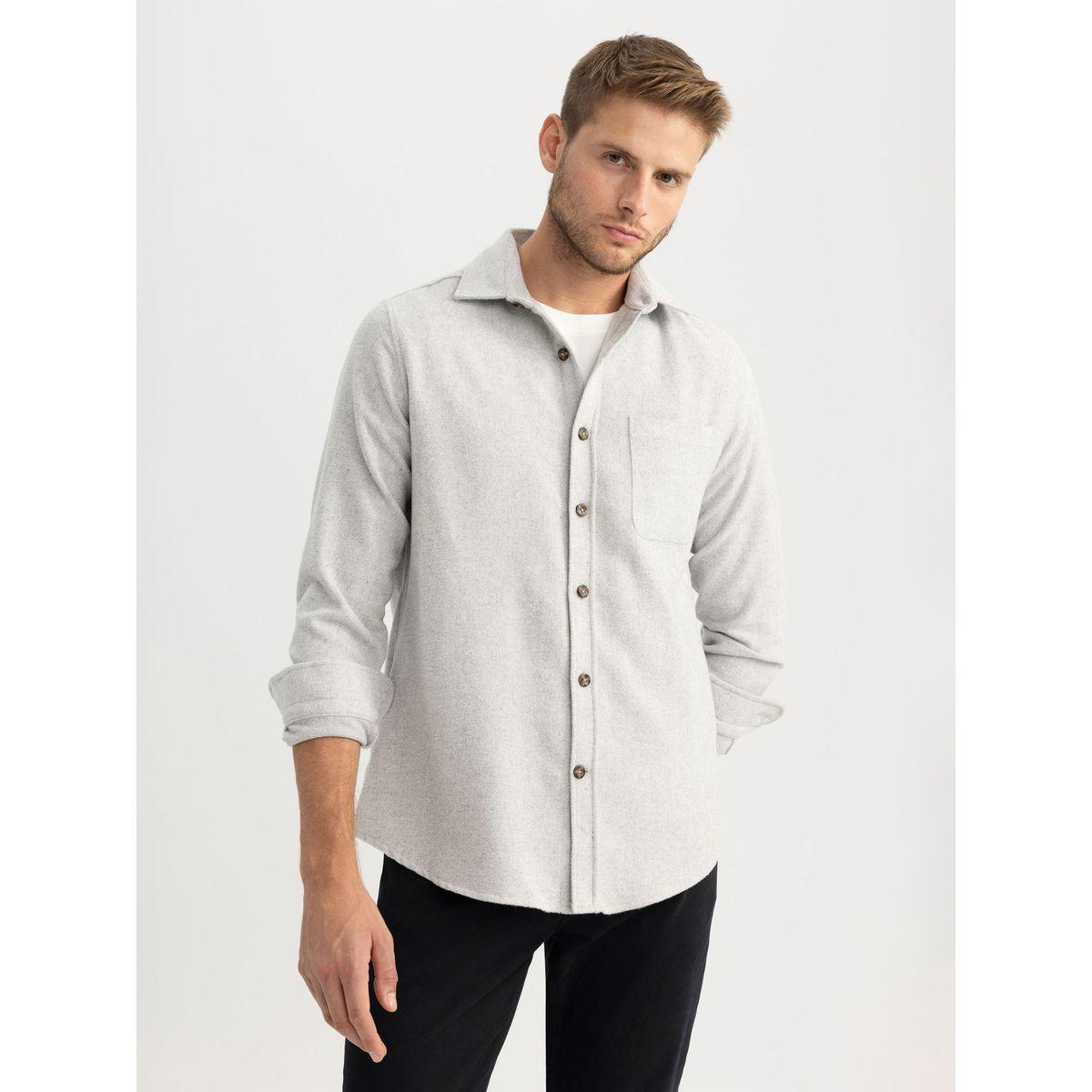 قميص بقصة عادية مع أكمام طويلة ديفاكتو × ستايلي-men-clothing-shirts-image-1