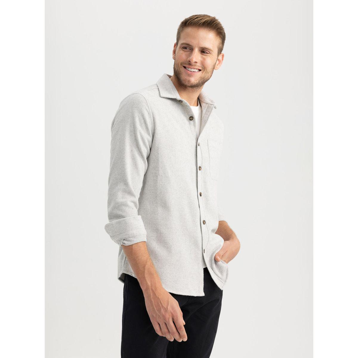 قميص بقصة عادية مع أكمام طويلة ديفاكتو × ستايلي-men-clothing-shirts-image-3