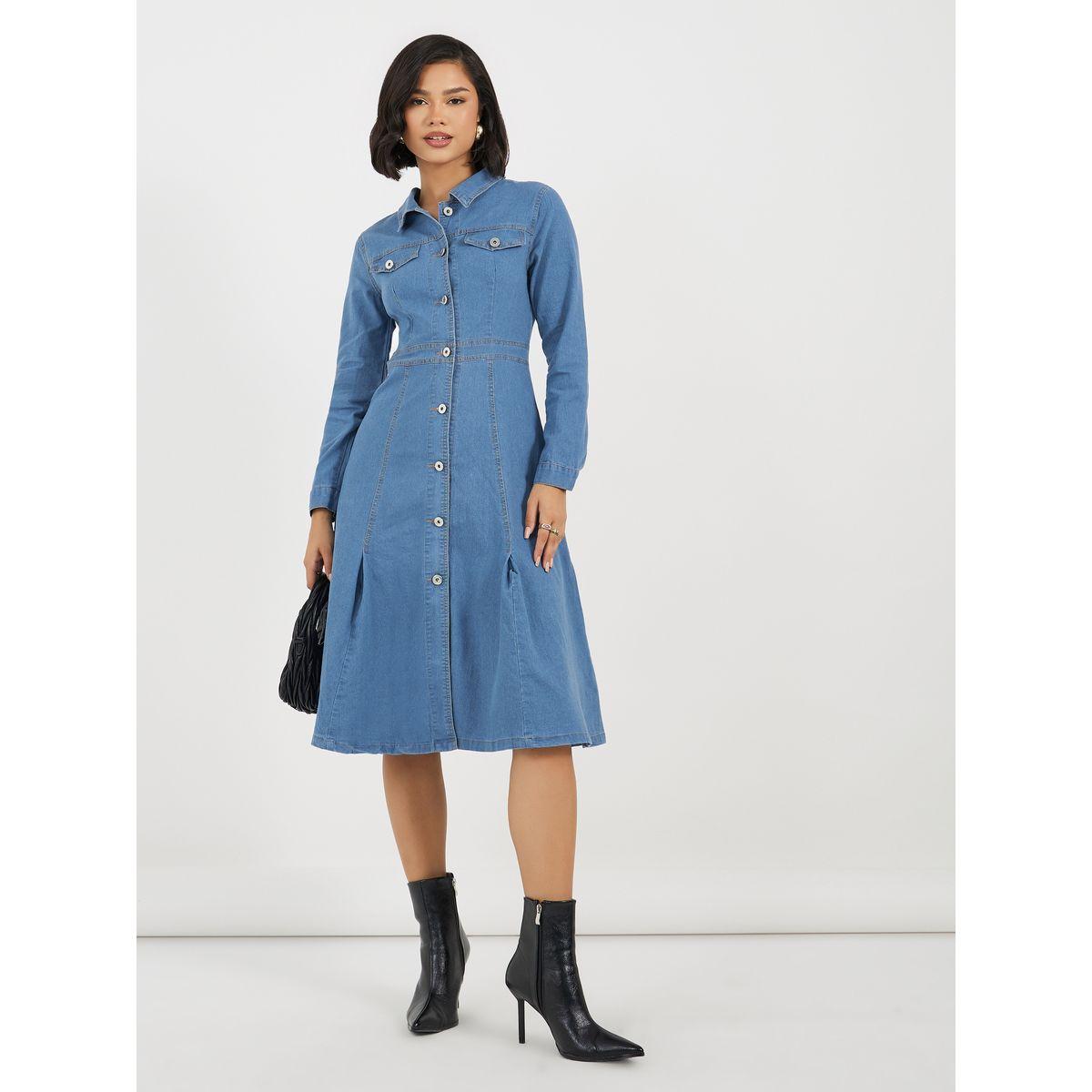 Styli Denim Long Sleeves Shirt Midi Dress-women-clothing-dresses-image-4