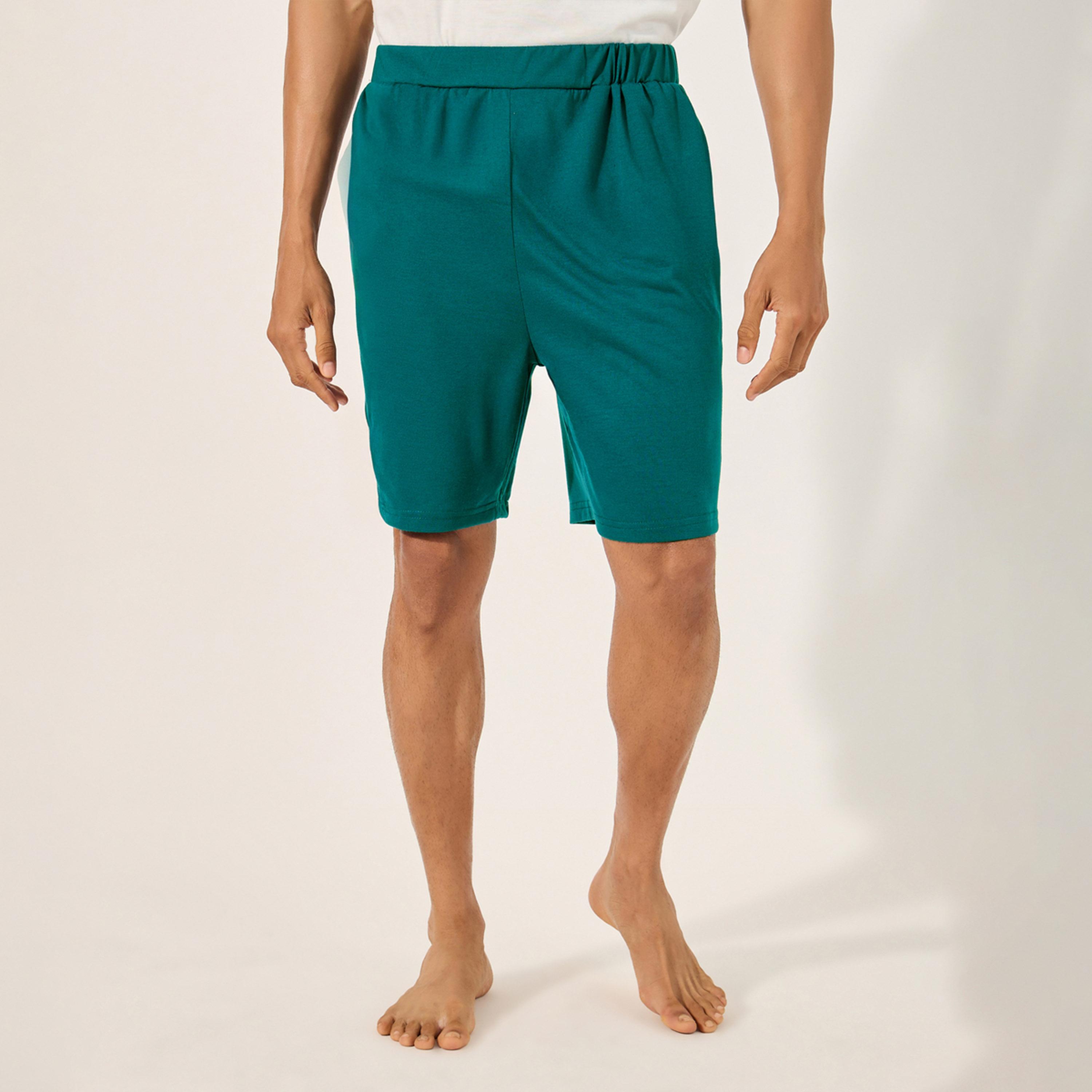 Styli Slogan Print Round Neck T-Shirt and Shorts Pyjama Set-men-clothing-nightwear-sets-image-5