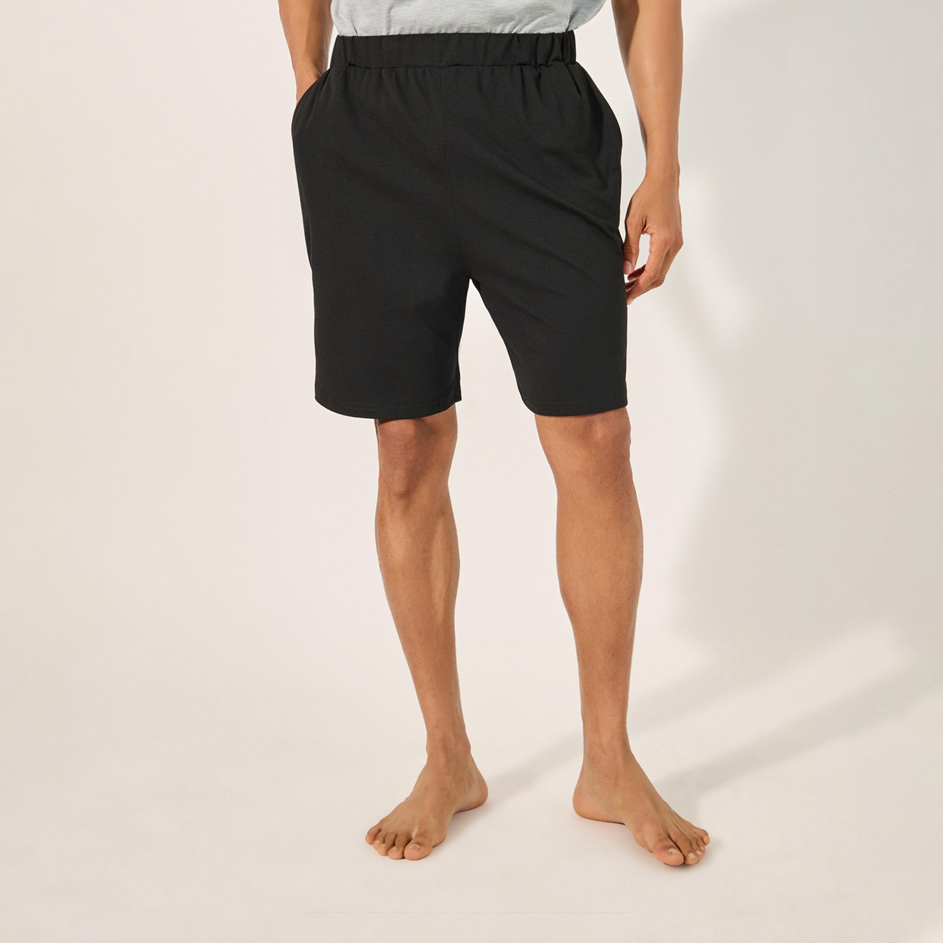 Styli Slogan Print Round Neck T-Shirt and Shorts Pyjama Set-men-clothing-nightwear-sets-image-5