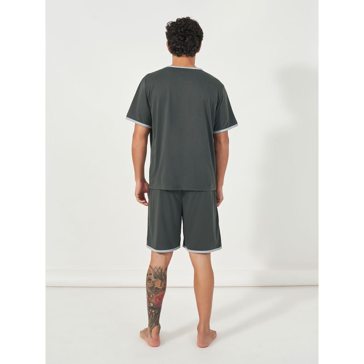 Styli Unwind Slogan Print T-Shit & Shorts Set-men-clothing-nightwear-sets-image-4