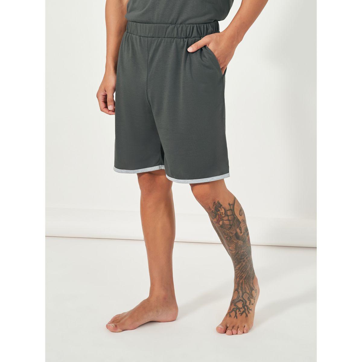 Styli Unwind Slogan Print T-Shit & Shorts Set-men-clothing-nightwear-sets-image-5