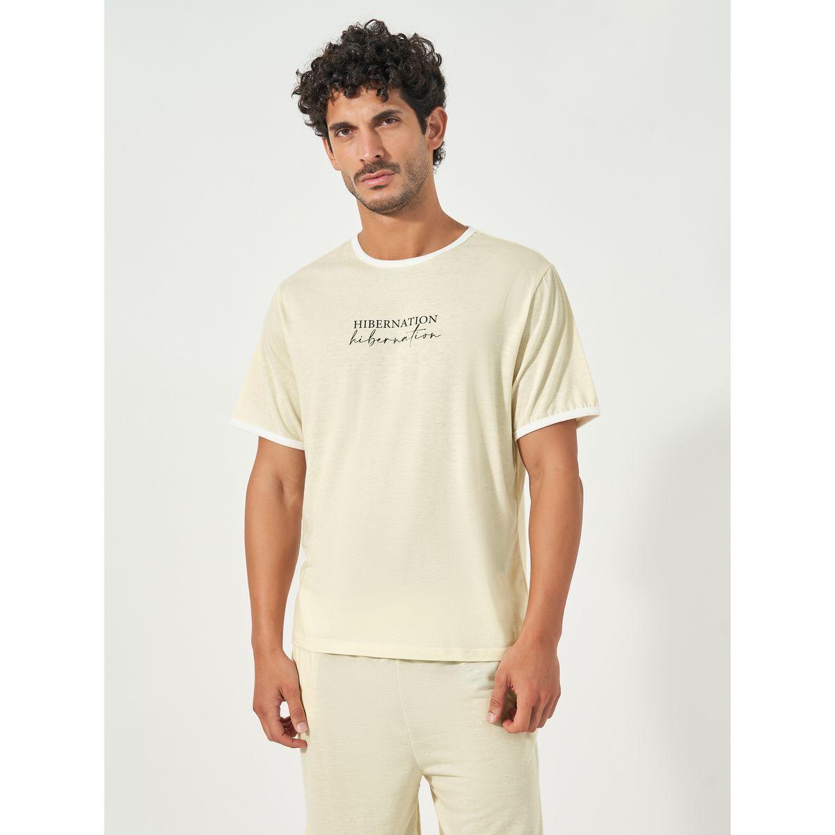 Styli Unwind Slogan Print T-Shit & Shorts Set-men-clothing-nightwear-sets-image-2
