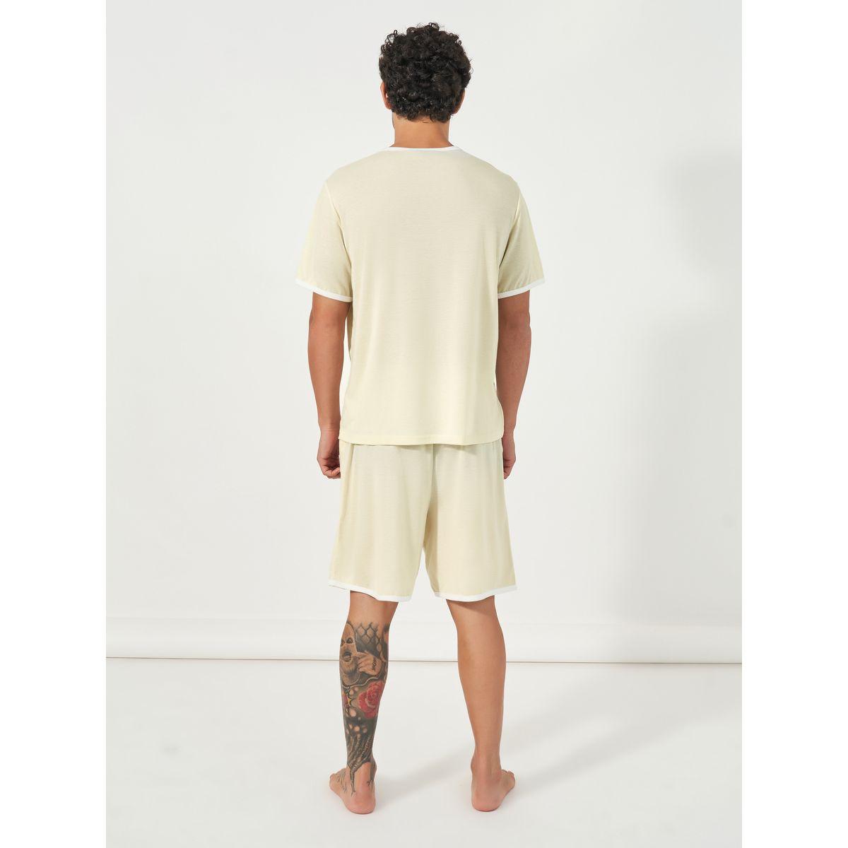 Styli Unwind Slogan Print T-Shit & Shorts Set-men-clothing-nightwear-sets-image-4