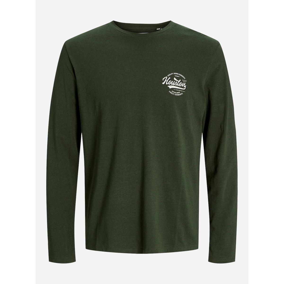 تيشيرت مطبع بطبعة صغيرة مع ياقة دائرية-men-clothing-tshirtsandpolos-tshirts-image-1