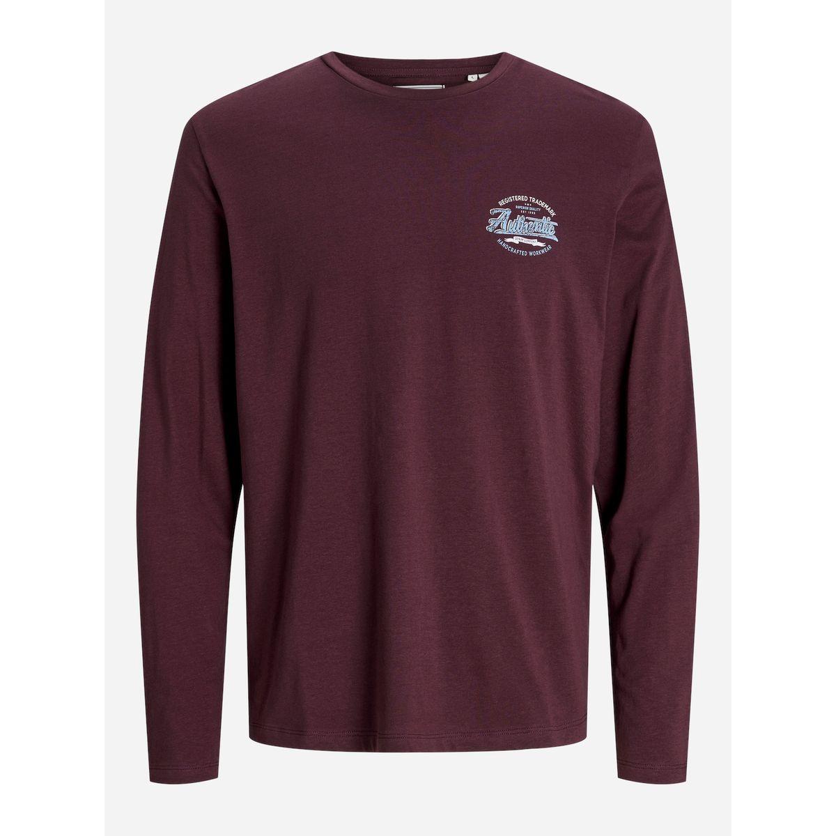 تيشيرت مطبع بطبعة صغيرة مع ياقة دائرية-men-clothing-tshirtsandpolos-tshirts-image-1