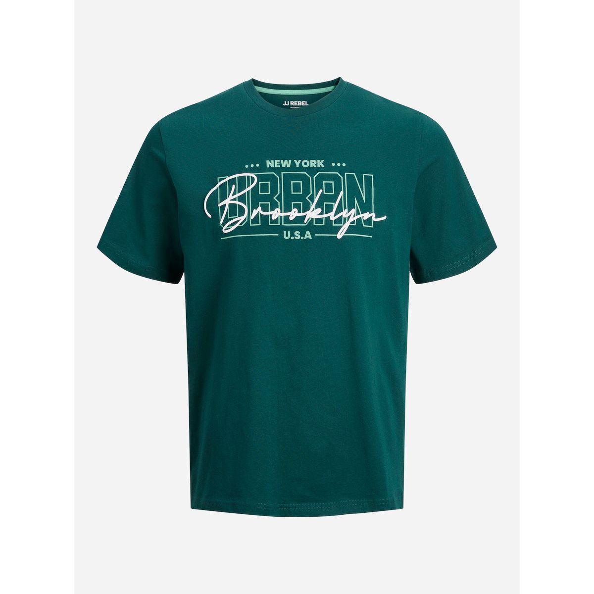 تيشيرت مطبع بطبعة جرافيك مع ياقة دائرية-men-clothing-tshirtsandpolos-tshirts-image-1