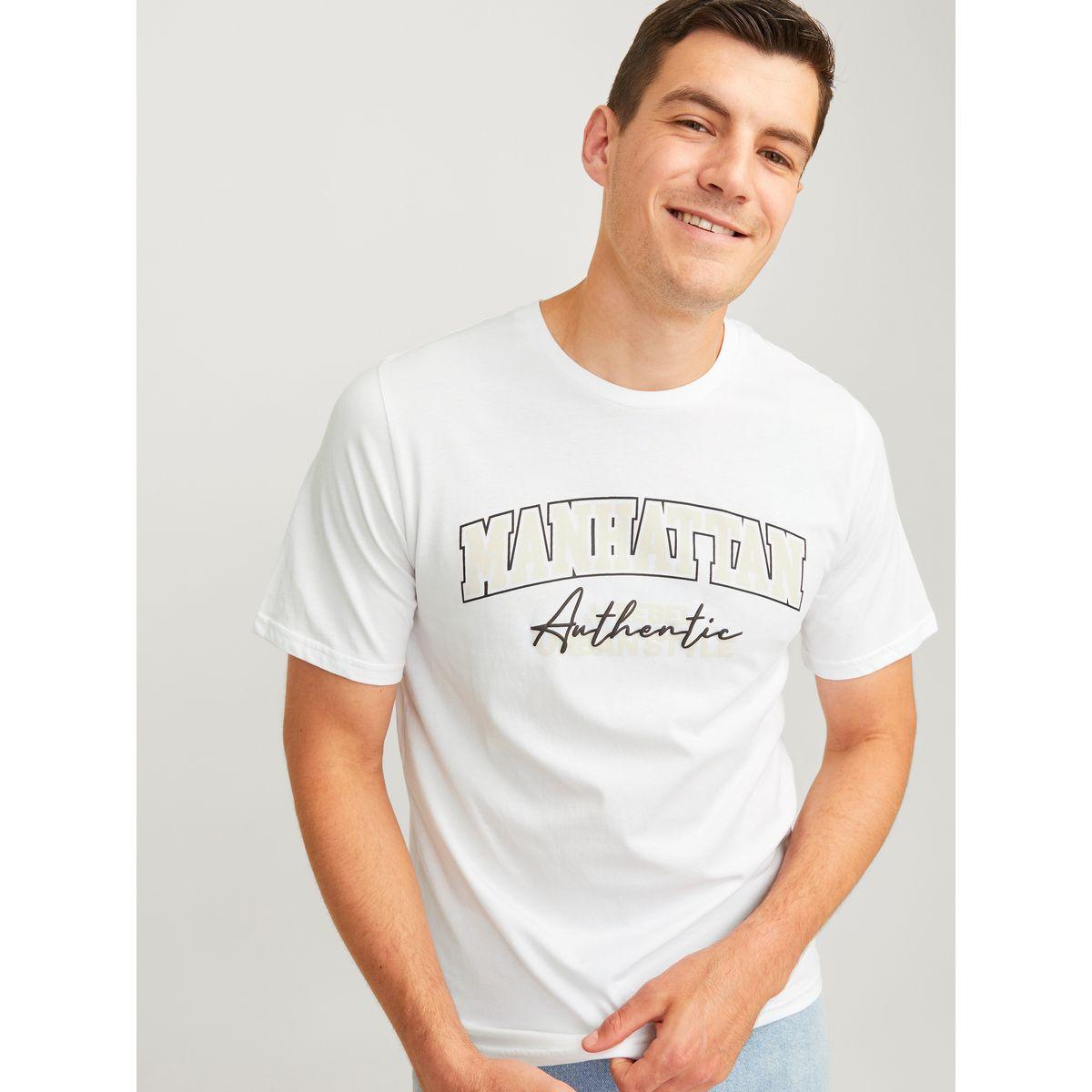 تيشيرت مطبع بكتابة مع ياقة دائرية-men-clothing-tshirtsandpolos-tshirts-image-2