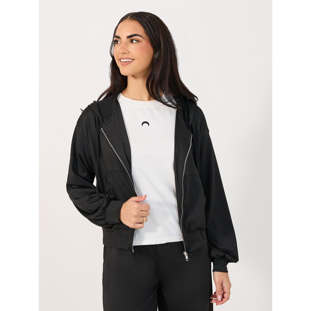 طقم منسق من جوغر وهودي بقصة عادية وسحَّاب غلق-women-clothing-coordsets-image-2