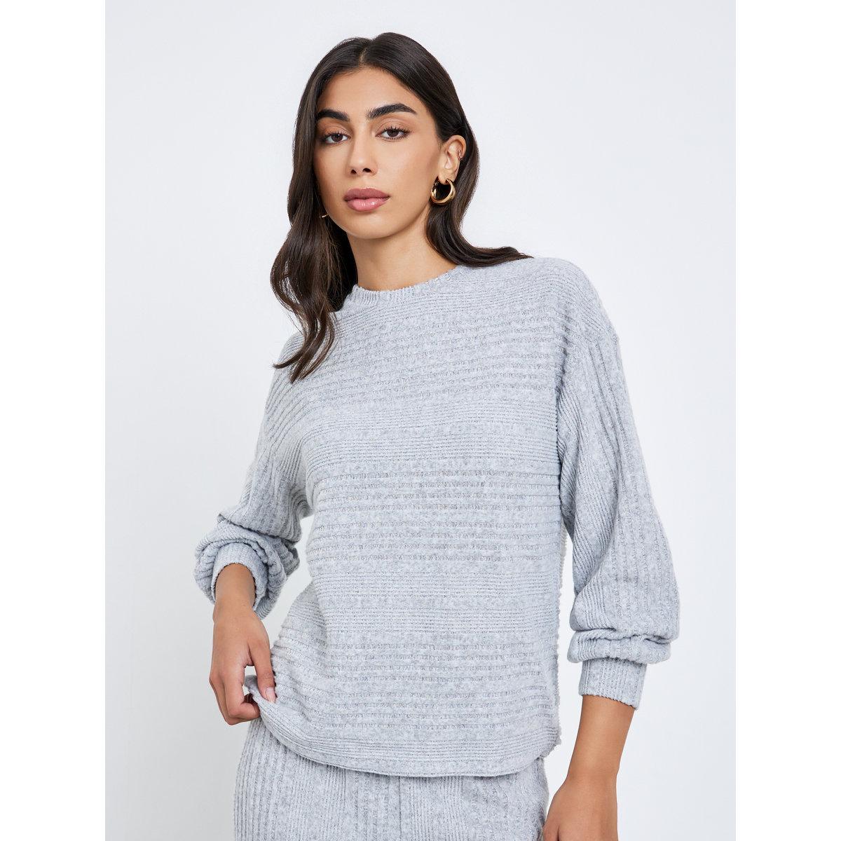Styli Ribbed Knit Top and Wide Leg Pants Co-Ords-women-clothing-coordsets-image-3