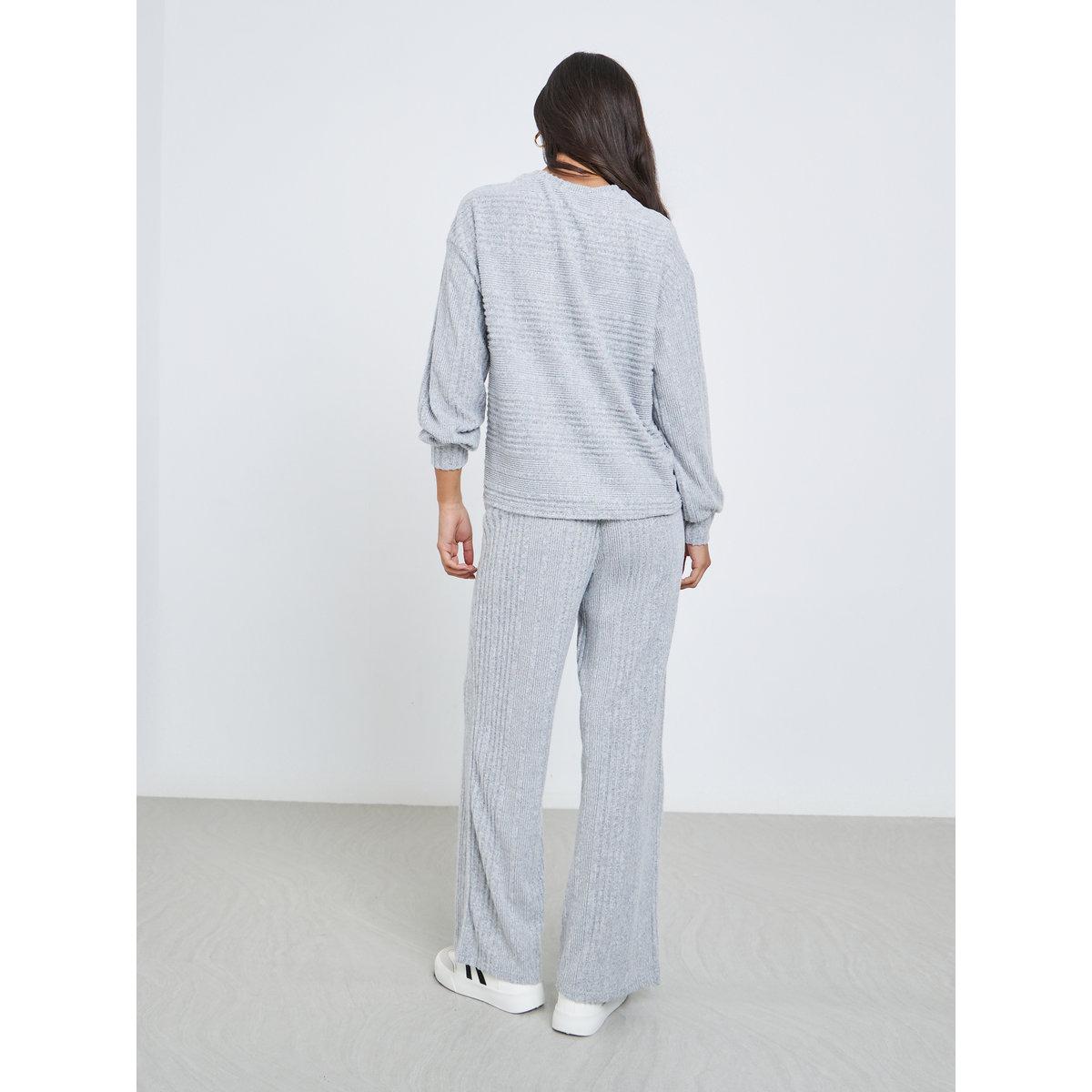 Styli Ribbed Knit Top and Wide Leg Pants Co-Ords-women-clothing-coordsets-image-5