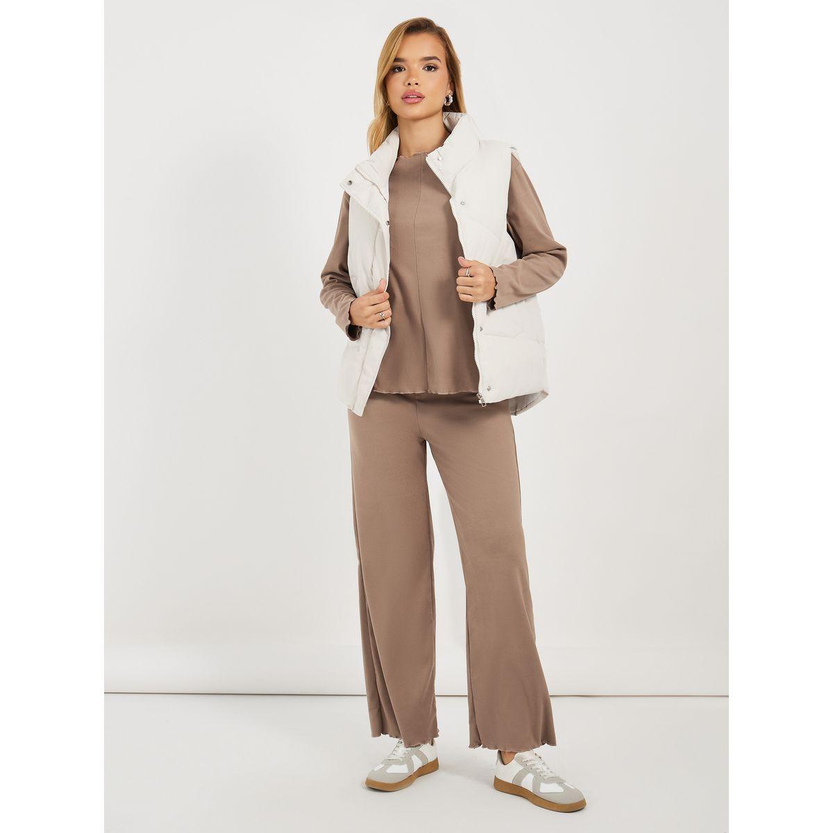 طقم منسق من جوغر بأرجل واسعة وسويت شيرت فليس-women-clothing-coordsets-image-7