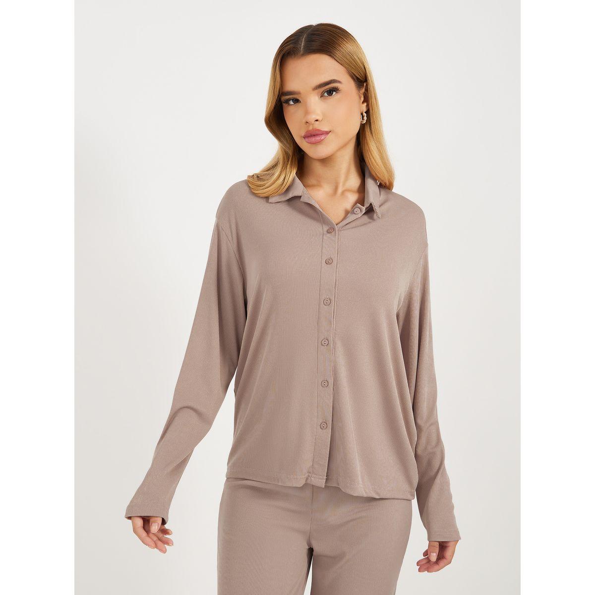 طقم منسق من بنطال وبلوزة بقصة مريحة-women-clothing-coordsets-image-2