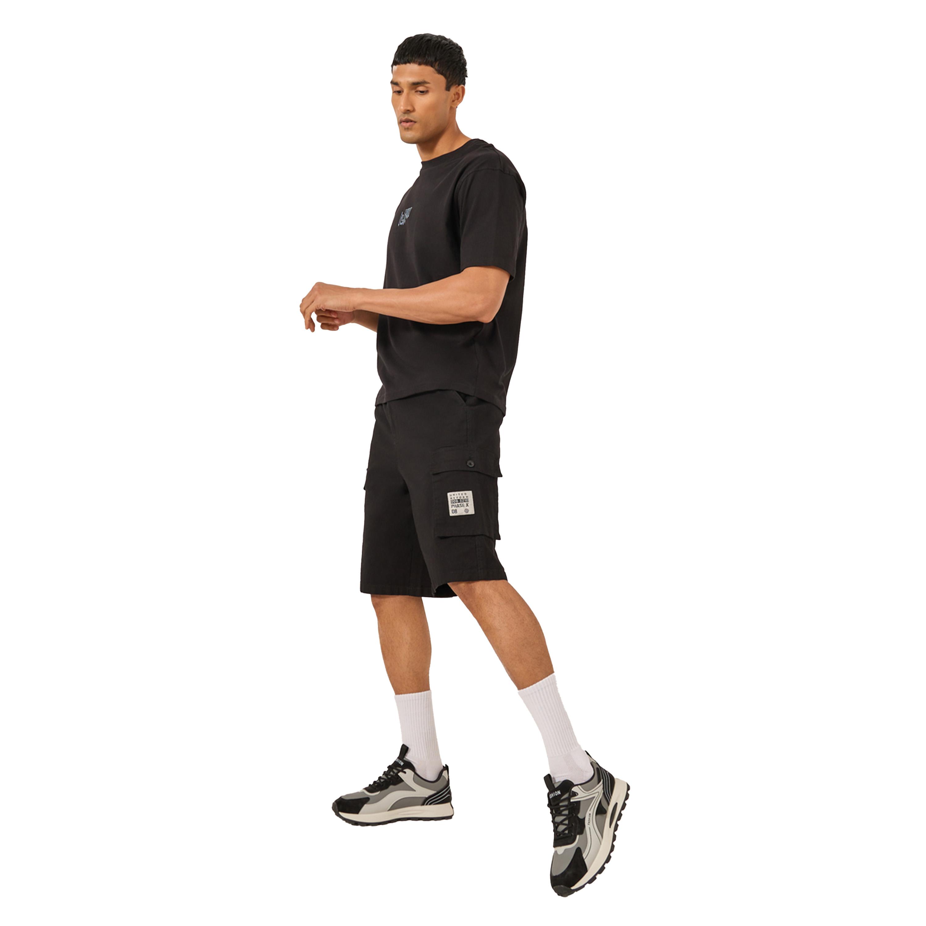 Styli Rip Stop Cargo Oversized Shorts with Pocket Badge Detail-sports-men-clothing-bottoms-shorts-image-3