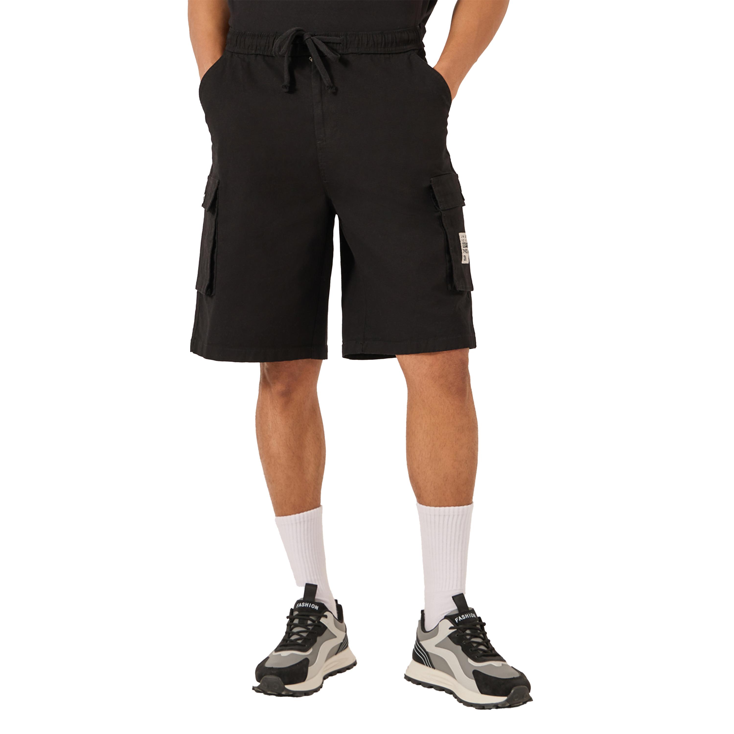 ستايلي -  شورت كارغو مقاس كبيرمع تفاصيل شارة الجيب-sports-men-clothing-bottoms-shorts-image-4