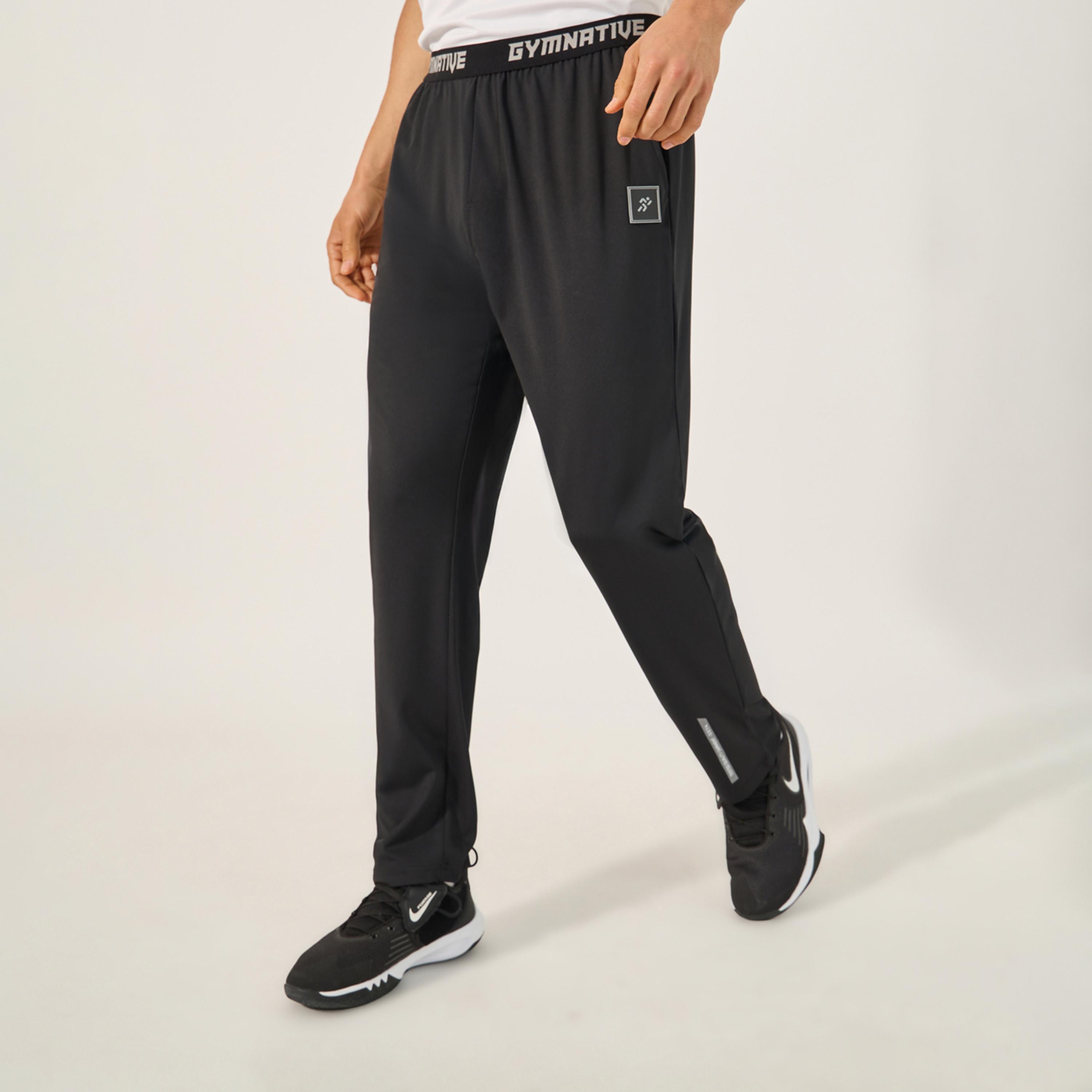 ستايلي - بنطال رياضي بقصّة نحيفة وتفاصيل شارة مع حزام خصر مطبوع-men-clothing-sportswearandactivewear-bottoms-image-1
