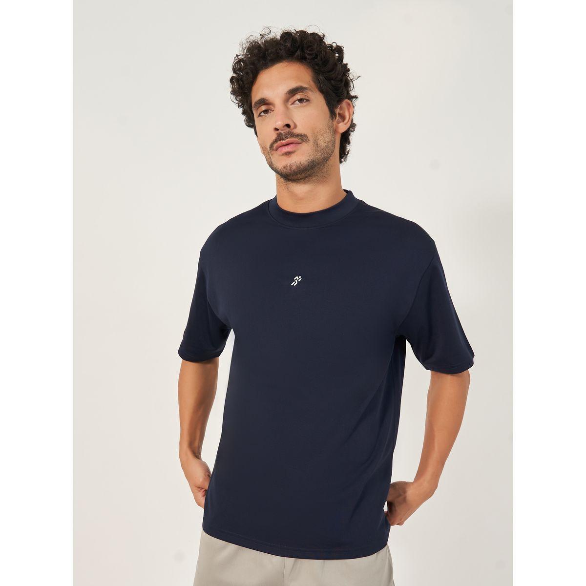 تيشيرت فضفاض محبوك بياقة دائرية-men-clothing-sportswearandactivewear-tshirtsandpolos-image-1