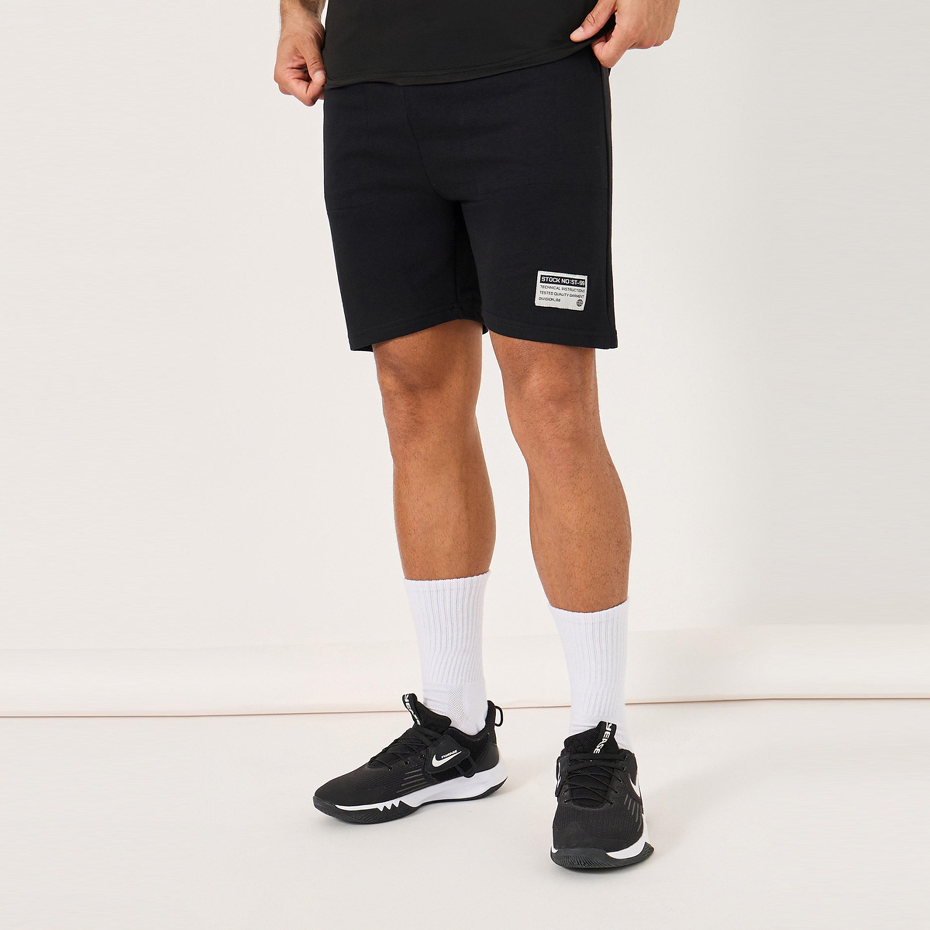 Styli Regular Fit Patch Detail Fleece Shorts-men-clothing-sportswearandactivewear-bottoms-image-1
