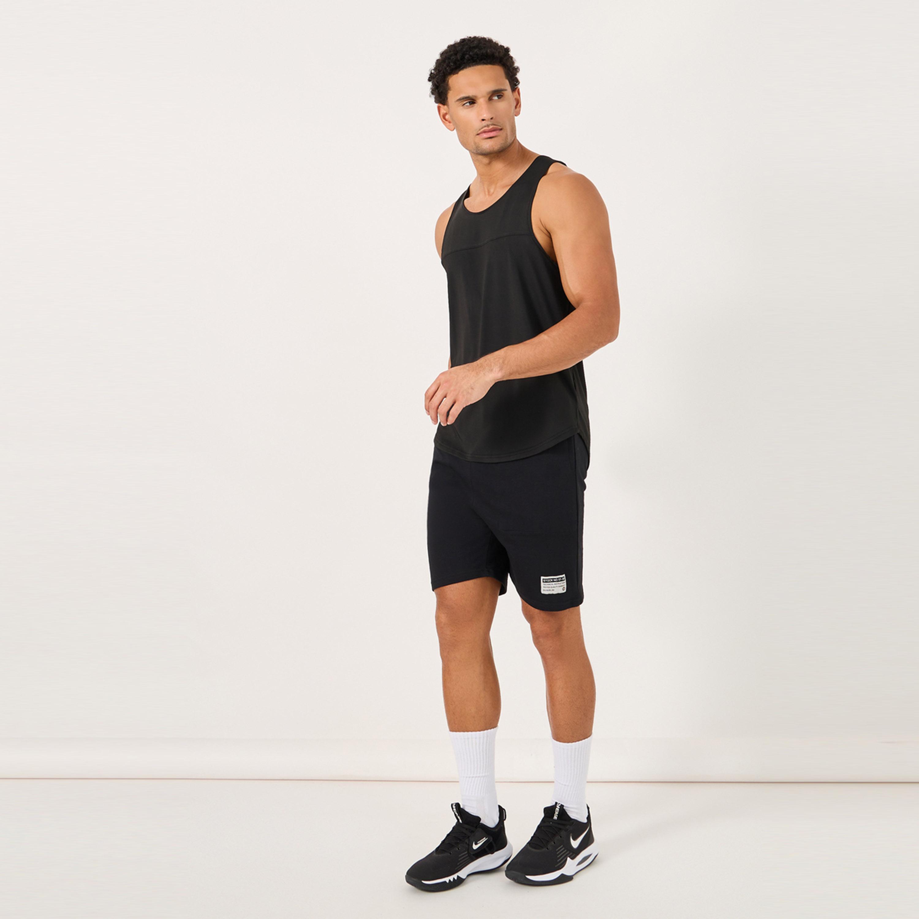 Styli Regular Fit Patch Detail Fleece Shorts-men-clothing-sportswearandactivewear-bottoms-image-2
