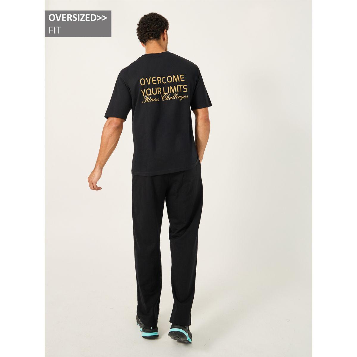 Styli Oversized T-Shirt and Slogan Print Joggers Training Set-men-clothing-sportswearandactivewear-tracksuits-image-1