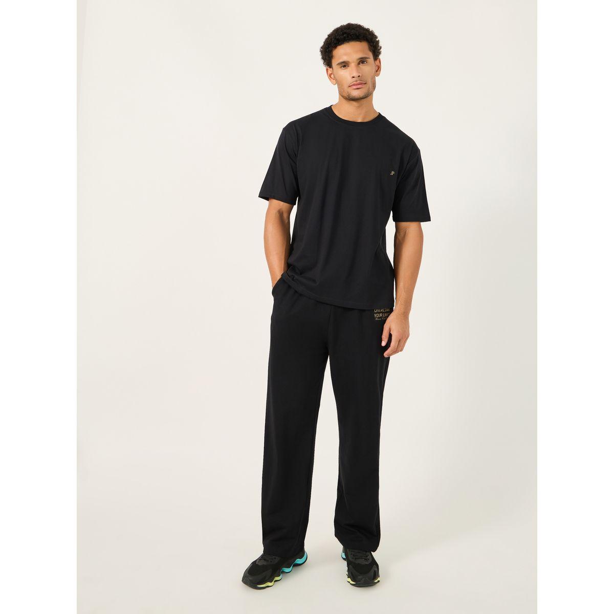 Styli Oversized T-Shirt and Slogan Print Joggers Training Set-men-clothing-sportswearandactivewear-tracksuits-image-2