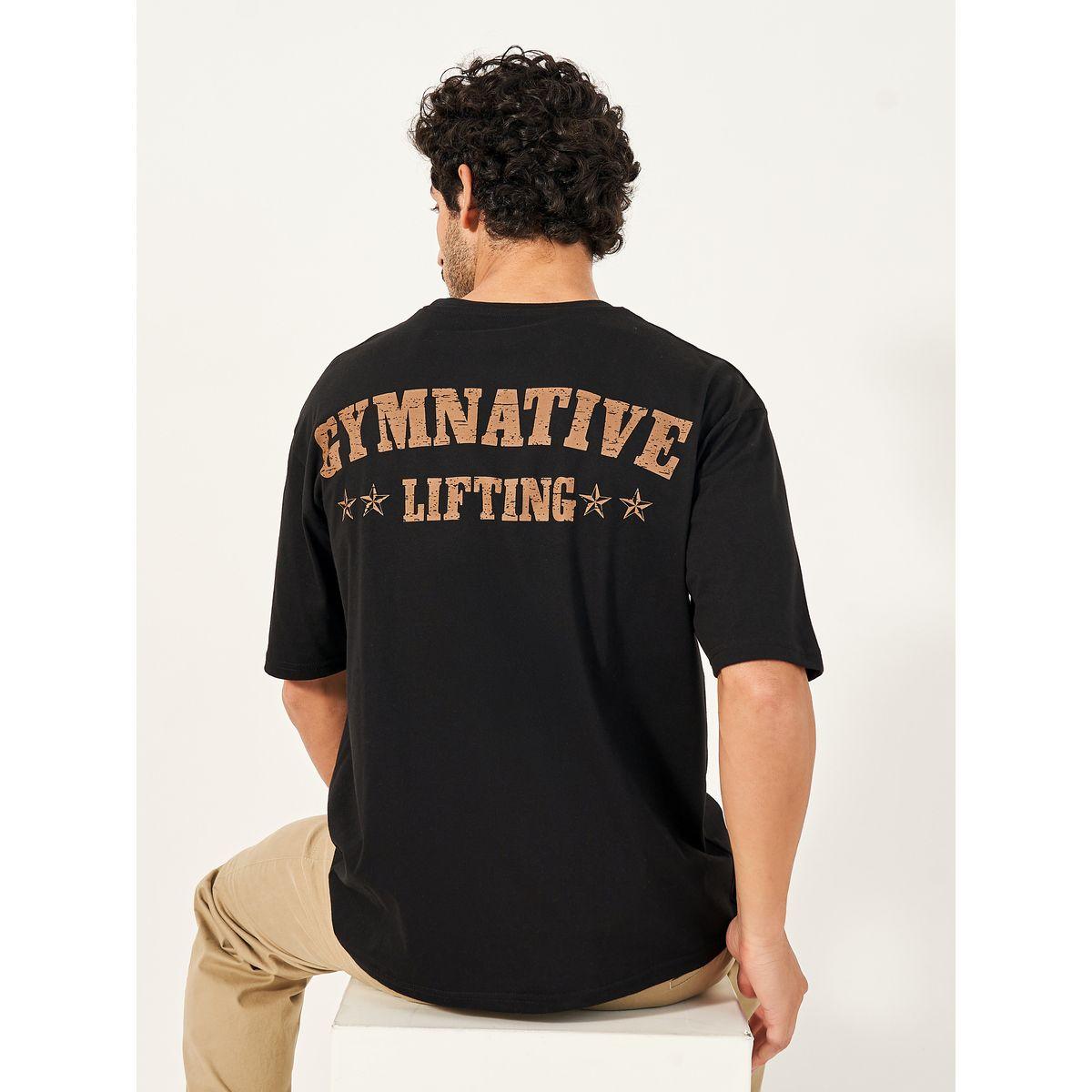 Styli Active Oversized Slogan Print Round Neck T-Shirt-men-clothing-sportswearandactivewear-tshirtsandpolos-image-1