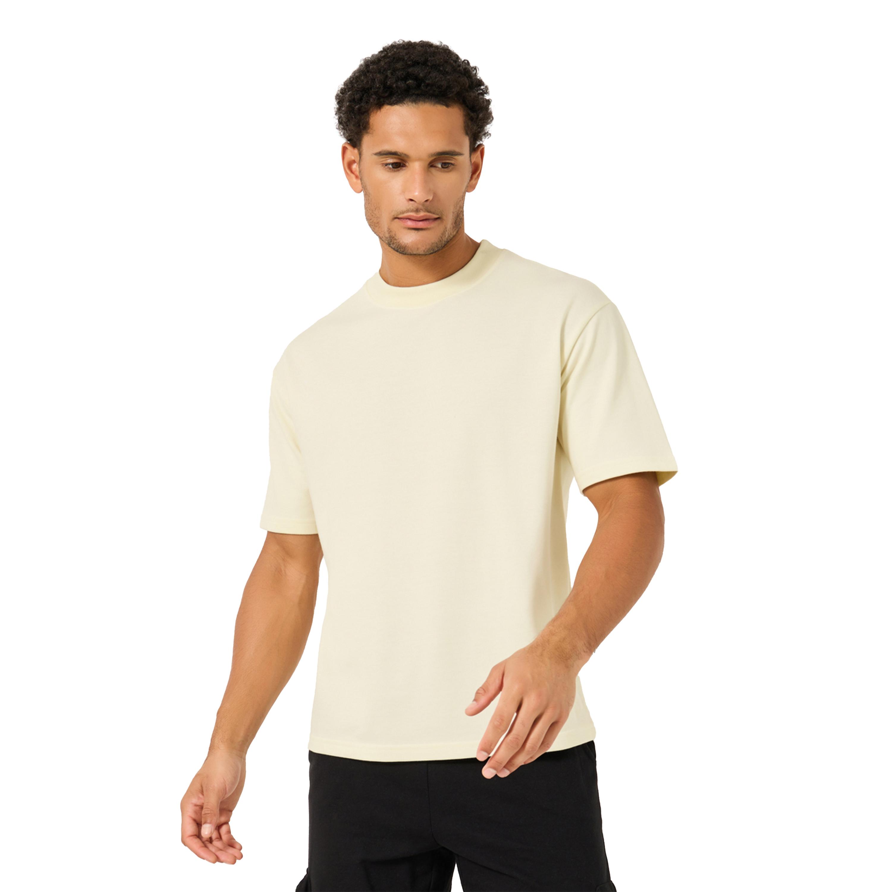ستايلي -  تي شيرت سادة مقاس كبيرمن قماش تيري برقبة دائرية-men-clothing-sportswearandactivewear-tshirtsandpolos-image-1