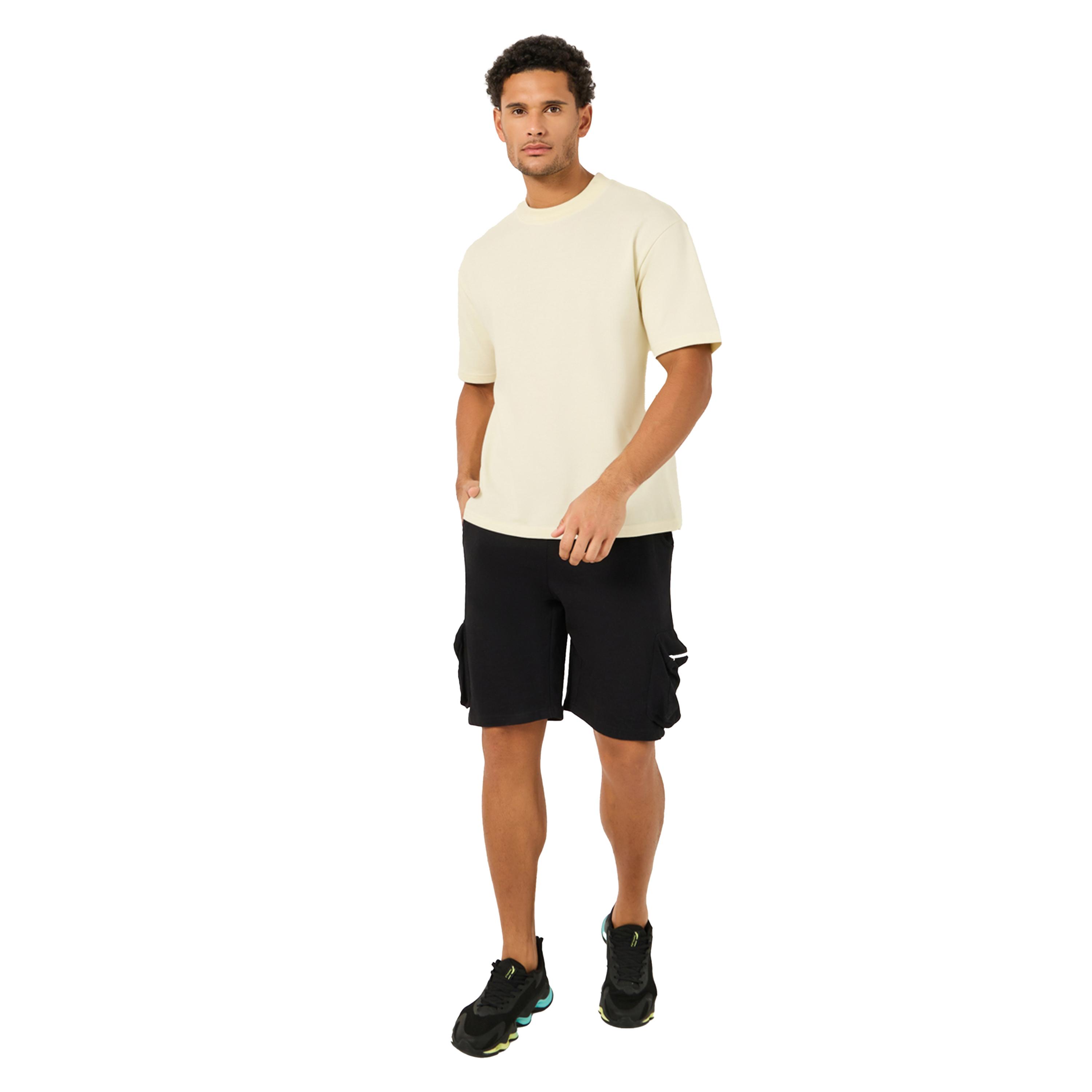 ستايلي -  تي شيرت سادة مقاس كبيرمن قماش تيري برقبة دائرية-men-clothing-sportswearandactivewear-tshirtsandpolos-image-2