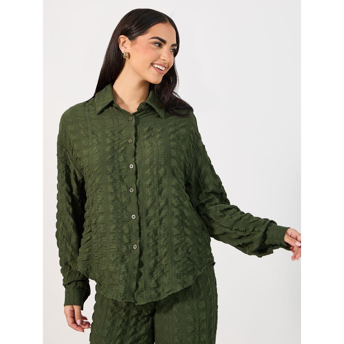 طقم منسق من بنطال بأرجل واسعة وبلوزة فضفاضة-women-clothing-coordsets-image-2
