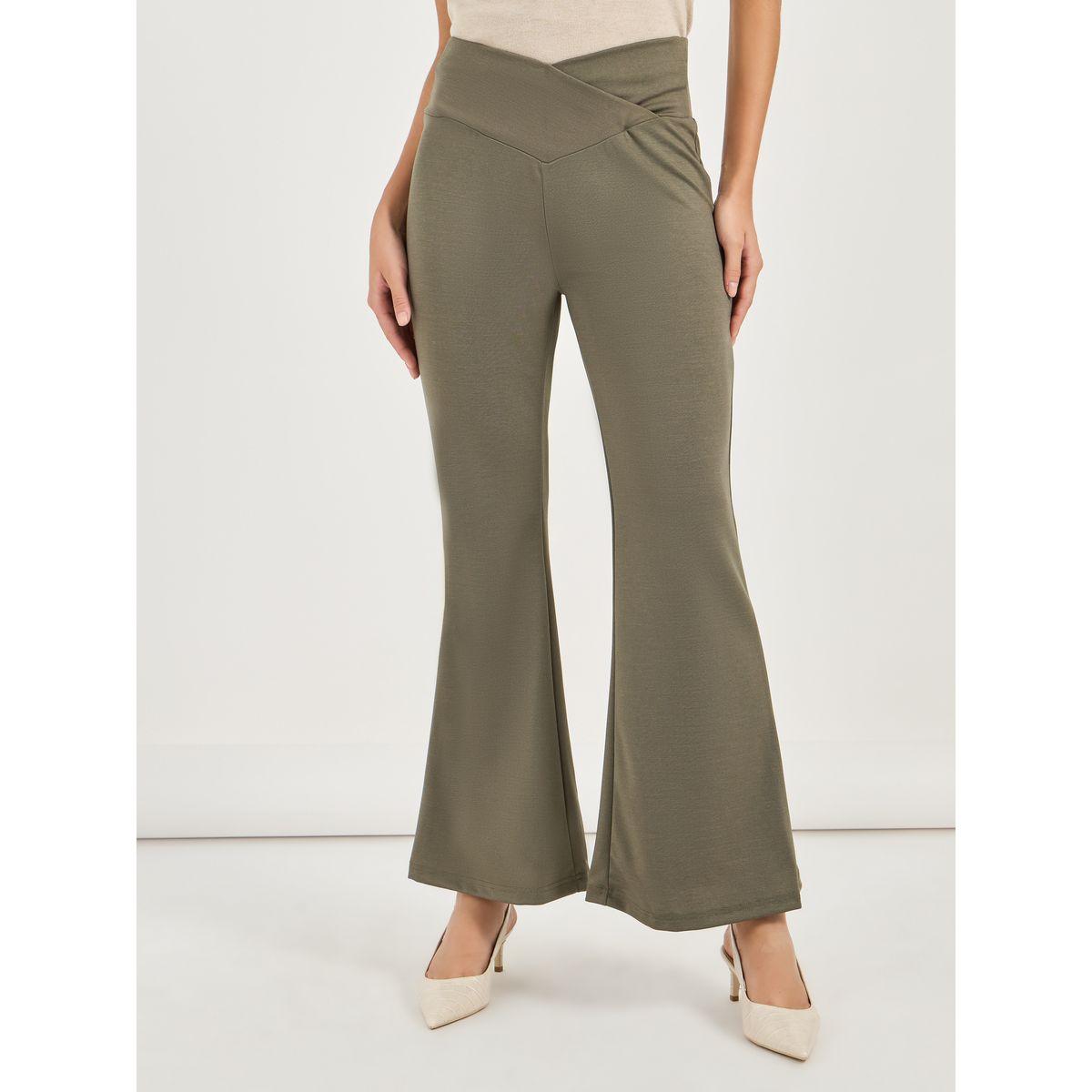 بنطال بحافة واسعة وخصر بنمط لف-women-clothing-bottoms-trousers-image-2