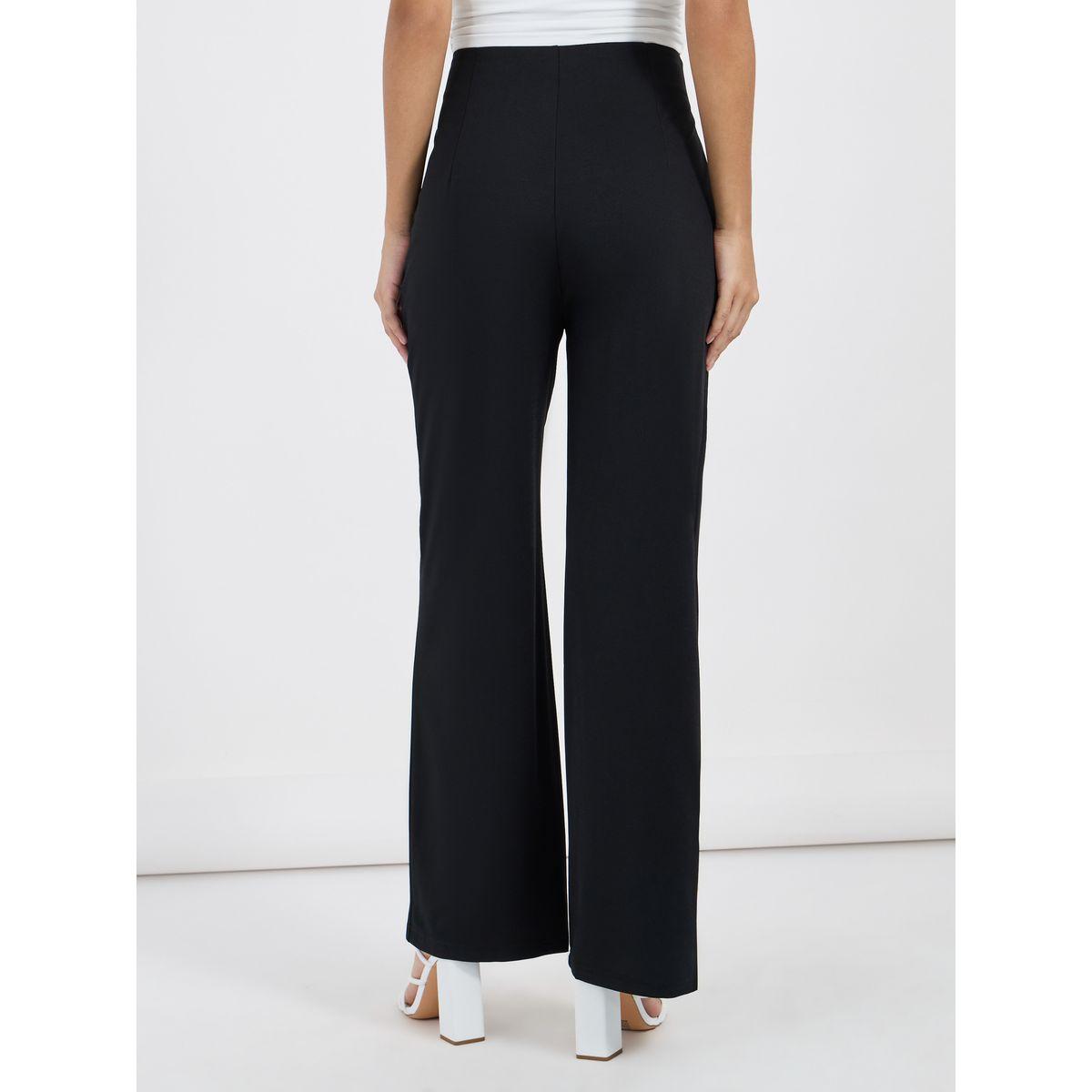Styli Solid High Rise Wide Leg Pants-women-clothing-bottoms-trousers-image-4