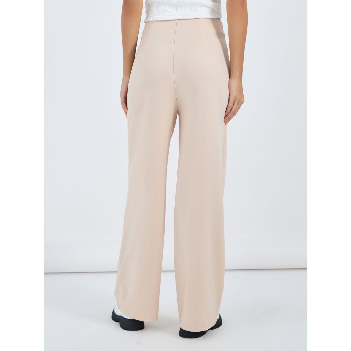 Solid High Rise Wide Leg Pants-women-clothing-bottoms-trousers-image-4