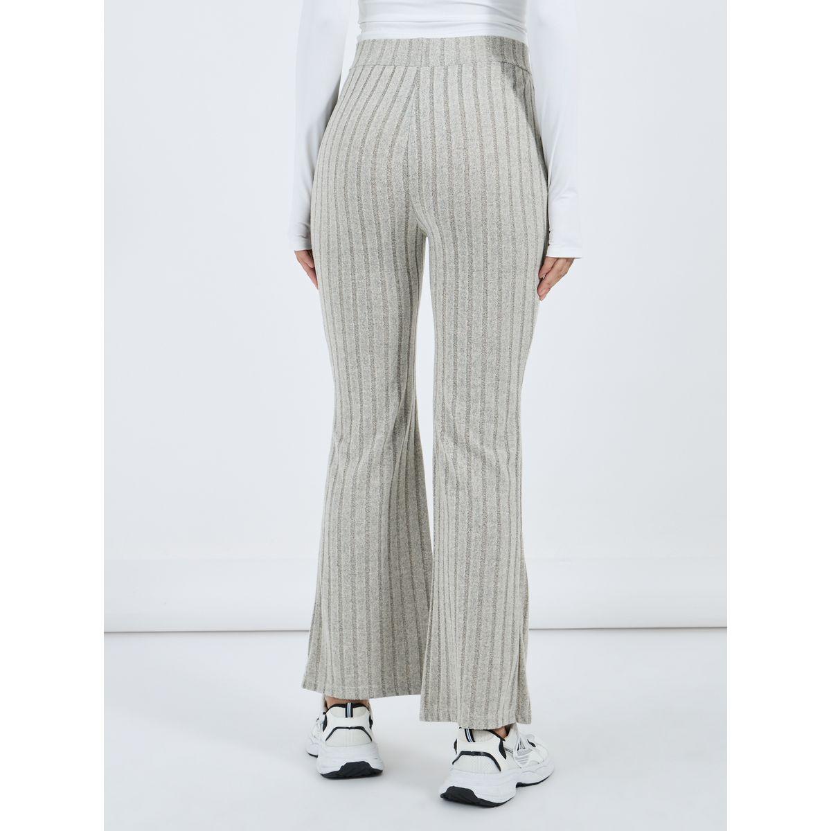 High Rise Ribbed Flared Pants with Patch Detail-women-clothing-bottoms-joggers-image-4