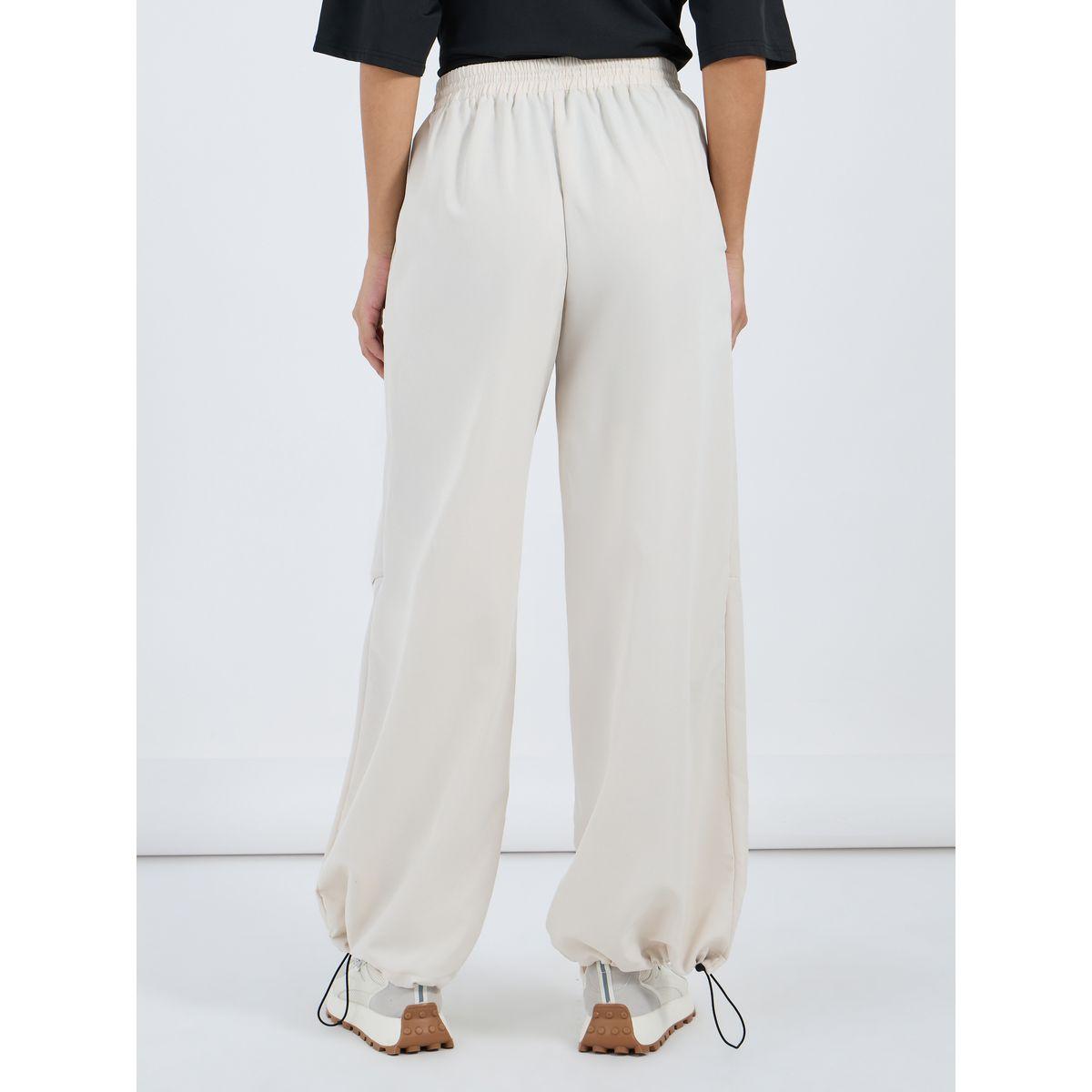 Contrast Piping Detail Toggle Hem Relaxed Fit Pants-women-clothing-bottoms-trousers-image-4