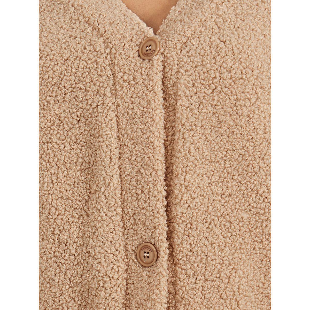 Styli Fur Texture V Neck Top with Buttons & Skirt Co-Ords Set-women-clothing-coordsets-image-3