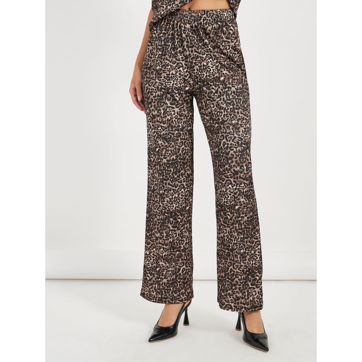 Styli Leopard Print High Neck Top & Straight Pants Co-Ords-women-clothing-coordsets-image-6