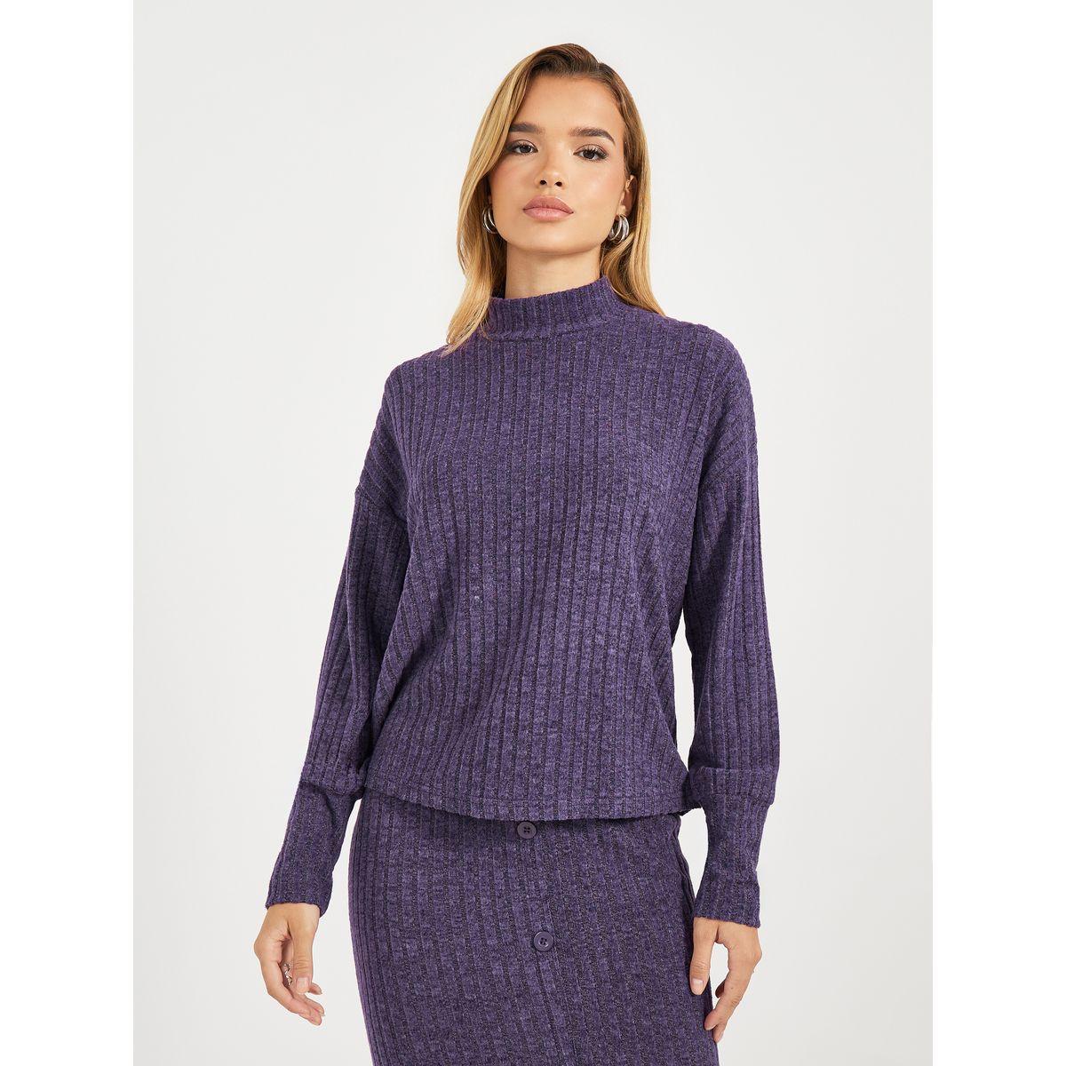 Styli High Neck Knitted Top & Midi Skirt Co-Ords-women-clothing-coordsets-image-2
