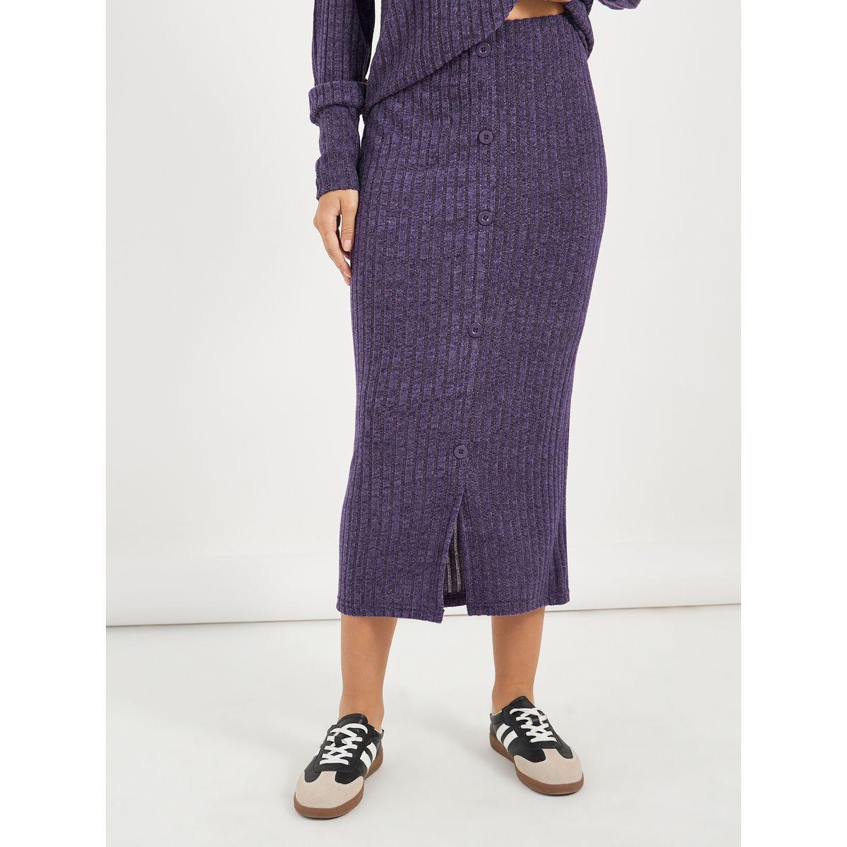 طقم منسق من تنورة ميدي وبلوزة بياقة عالية-women-clothing-coordsets-image-5