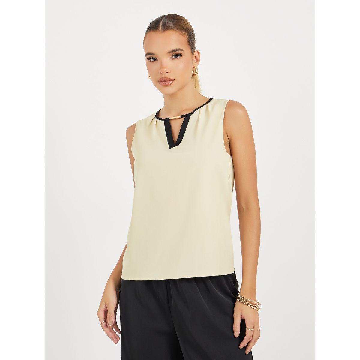 طقم منسق من بنطال بأرجل واسعة وبلوزة بلا أكمام-women-clothing-coordsets-image-2